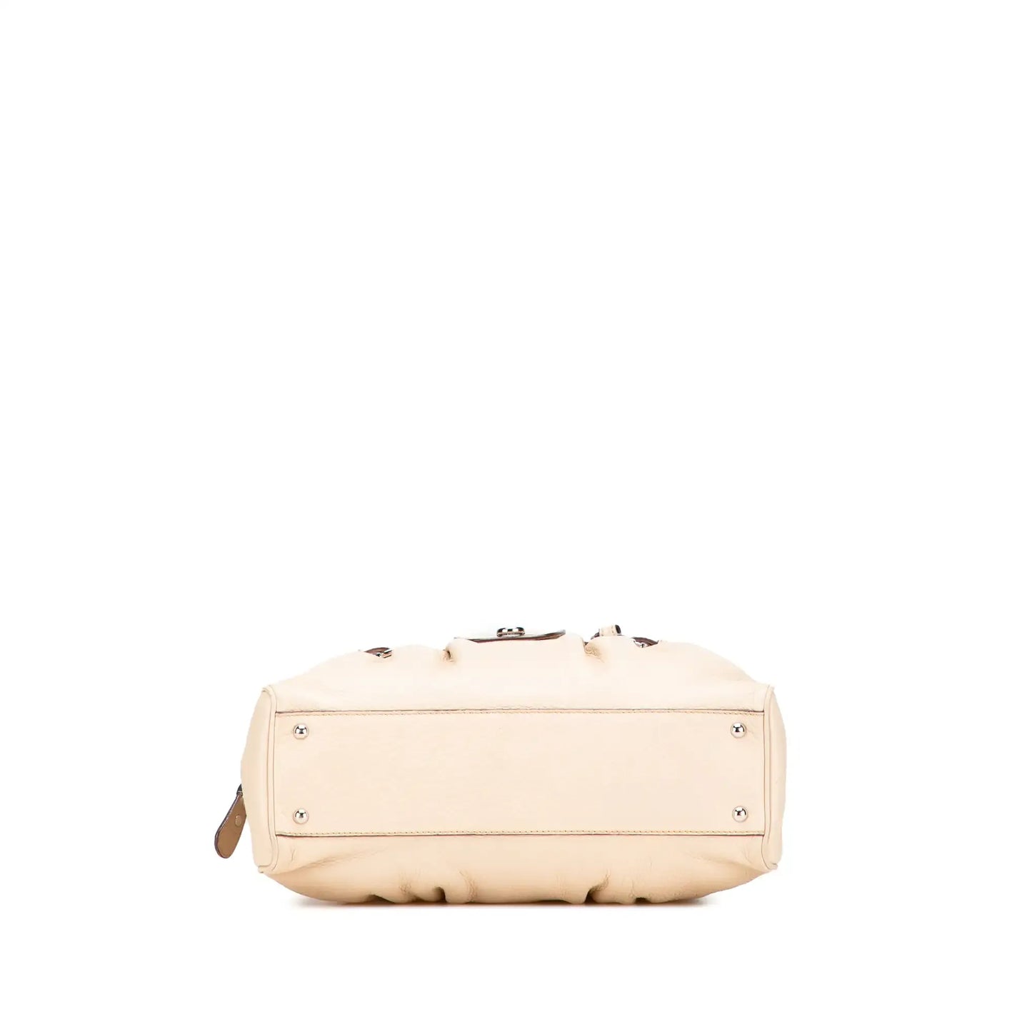 Ferragamo Leather Gancini Pleated Handbag