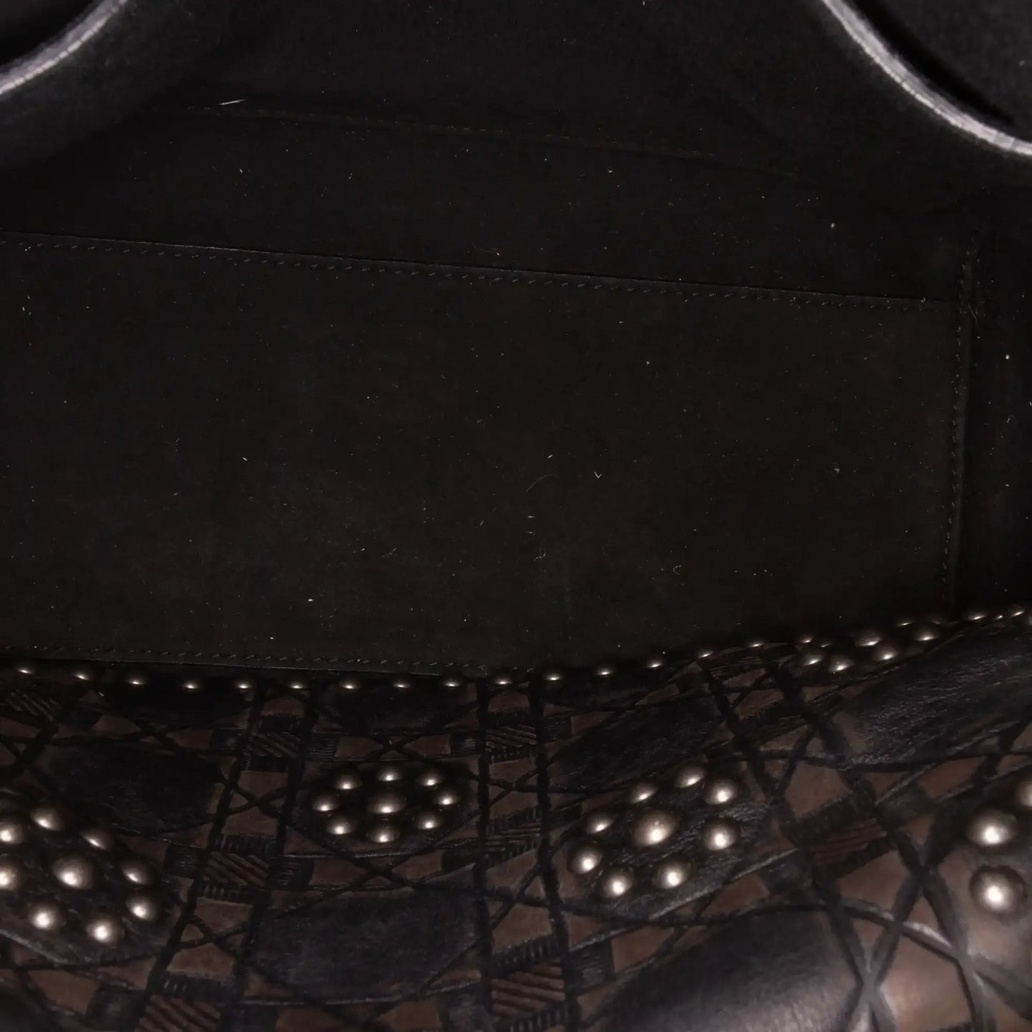 Dior Medium Calfskin Cannage Embossed Flower Studded Supple Lady