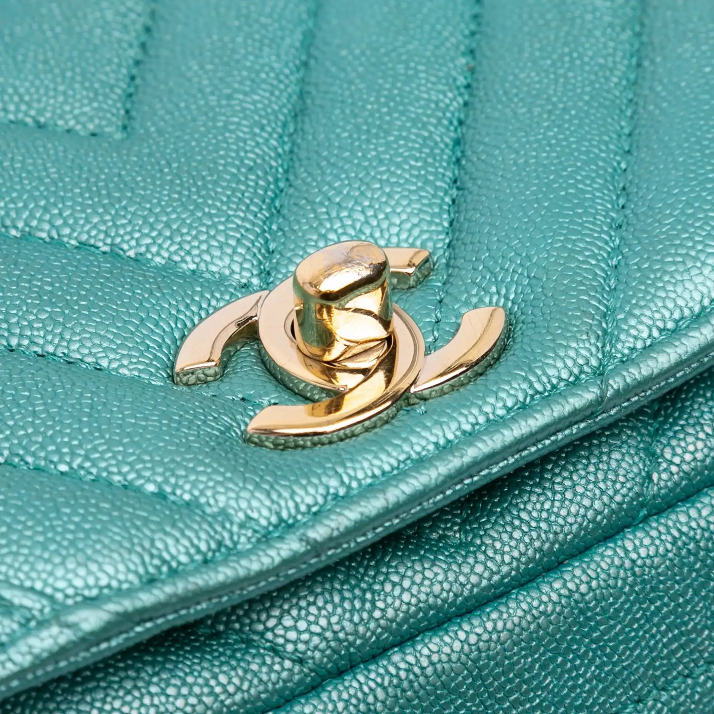 Chanel Small Chevron Caviar Statement Flap