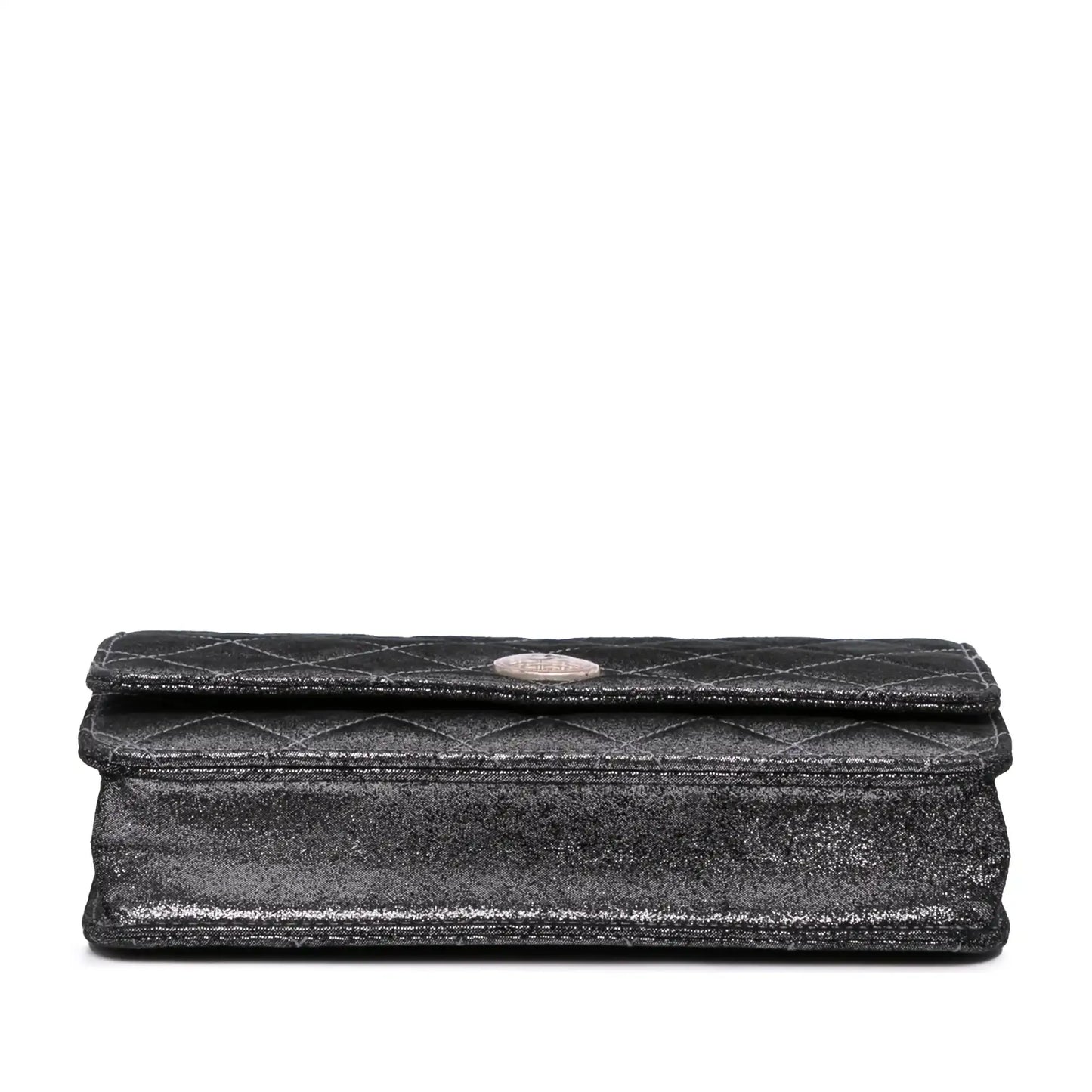 Chanel Quilted Iridescent Lambskin Tartan Button Wallet On Chain