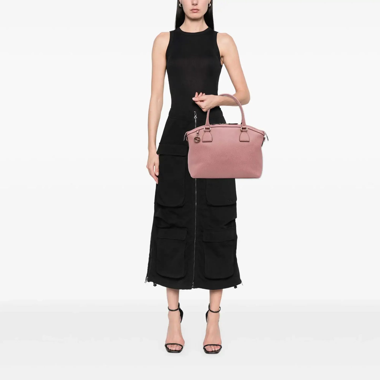 Gucci Medium Leather GG Charm Dome Satchel