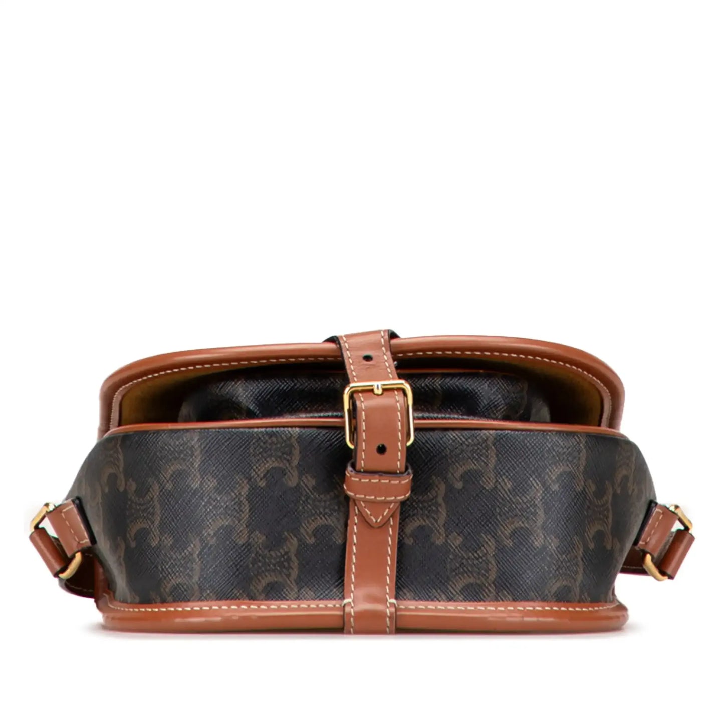 Celine Medium Triomphe Coated Canvas Folco Crossbody