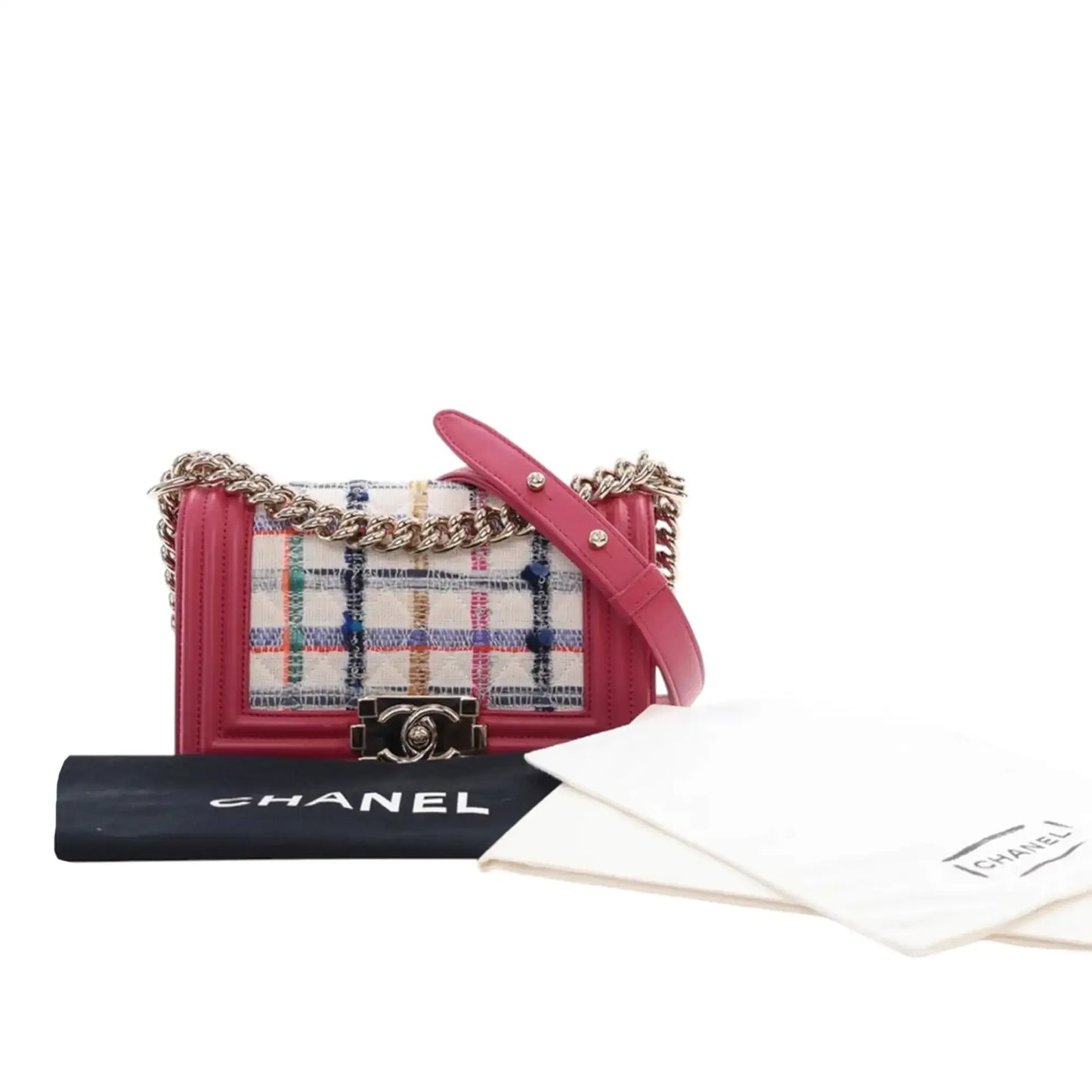 Chanel Small Tweed and Lambskin Boy Flap