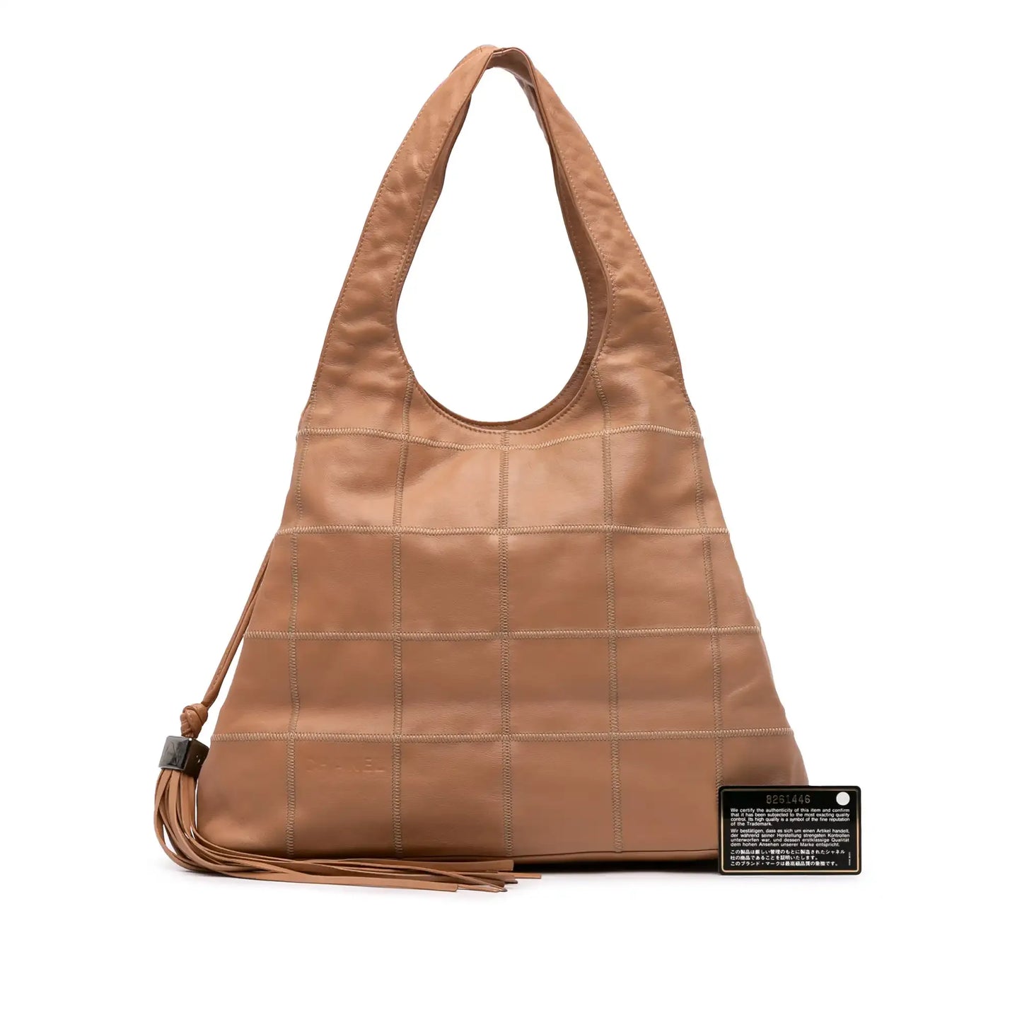 Chanel Calfskin Square Stitch Tassel Hobo