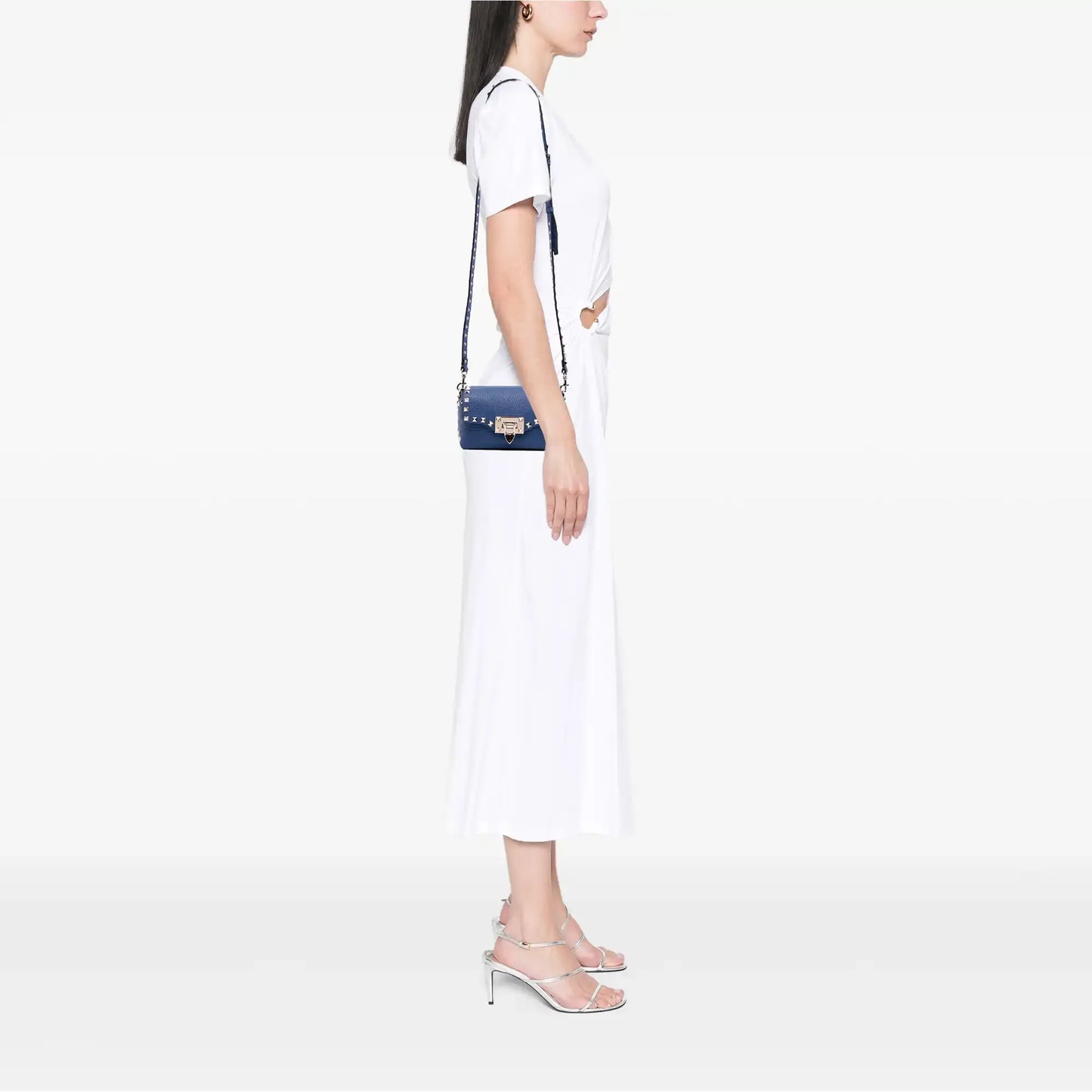 Valentino Mini Pebbled Calfskin Rockstud Flap Crossbody