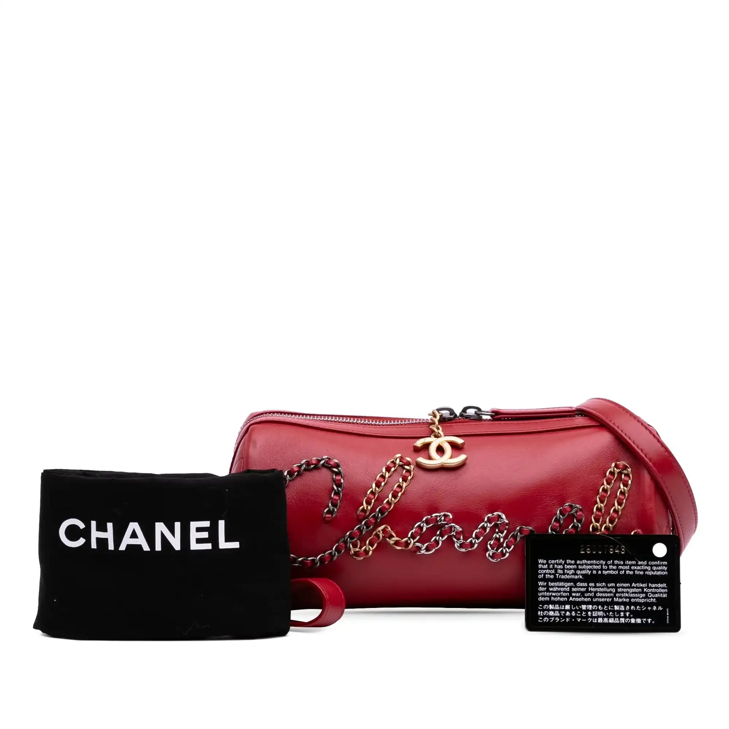 Chanel Calfskin Signature Chain 20s Bowling Bag