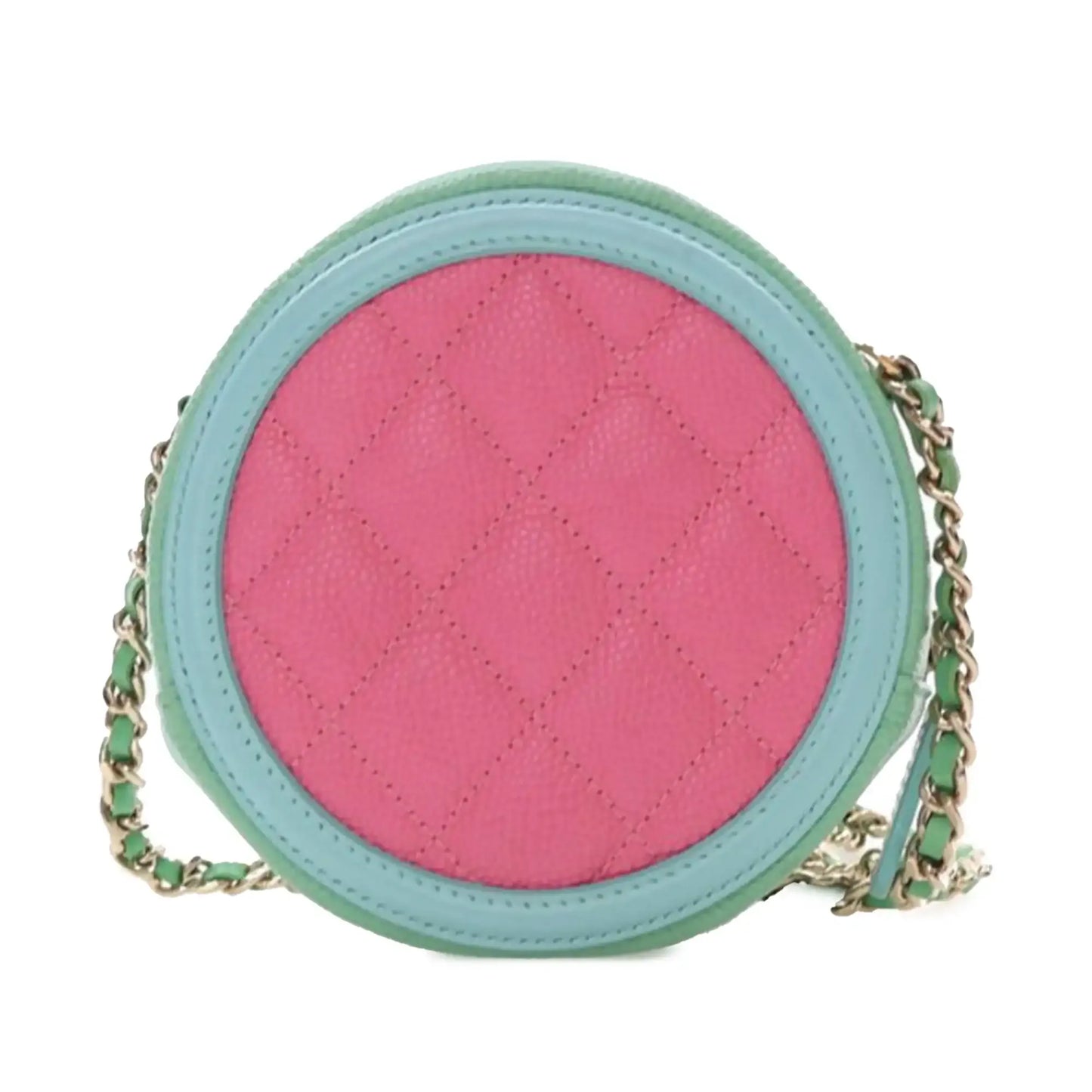 Chanel Tricolor Caviar CC Filigree Round Crossbody