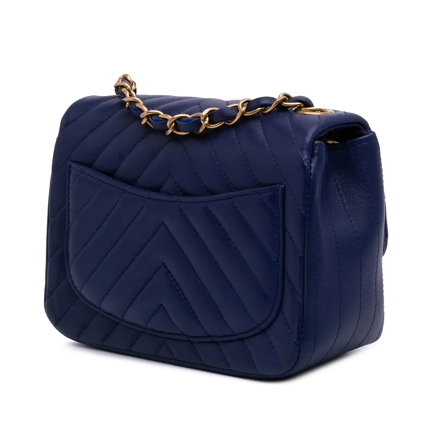 Chanel Mini Square Classic Chevron Lambskin Single Flap