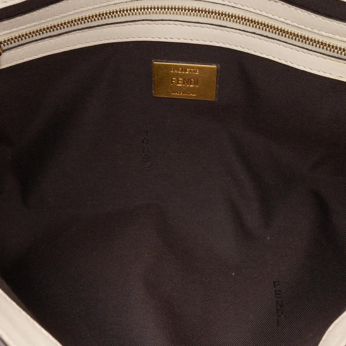 Fendi Bicolor Leather Chain Midi Baguette