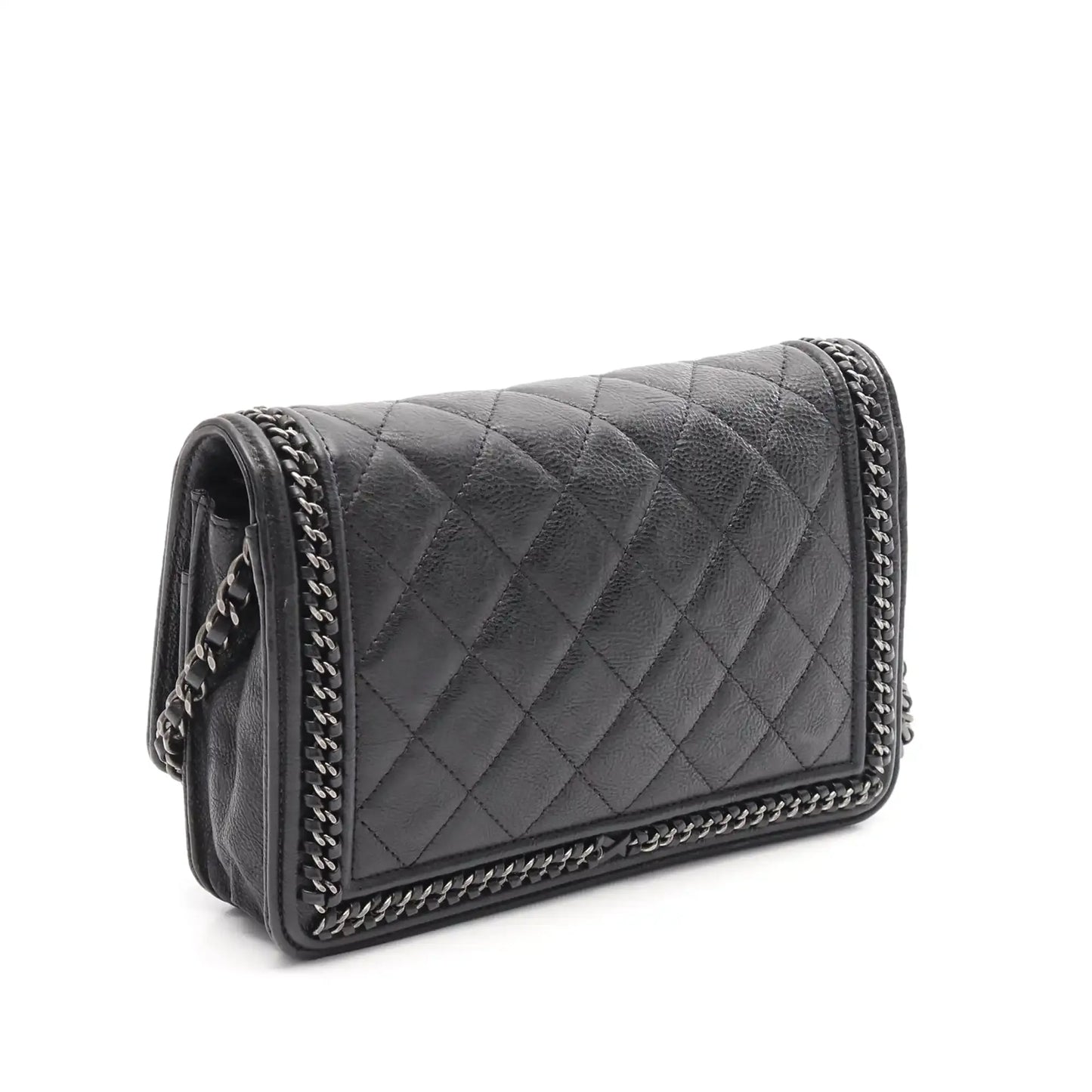 Chanel Quilted Calfskin Chain Around Boy Wallet On Chain