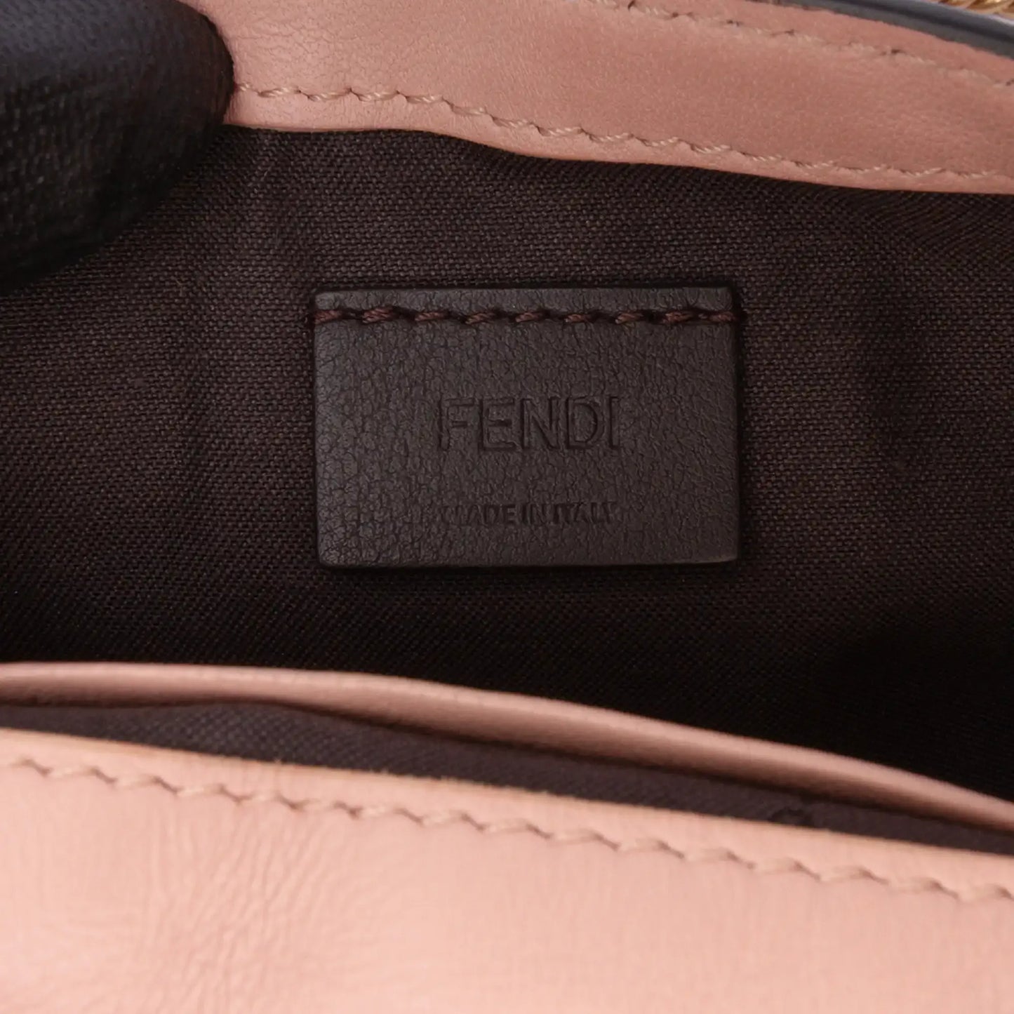 Fendi Mini Zucca Embossed Leather Baguette Satchel