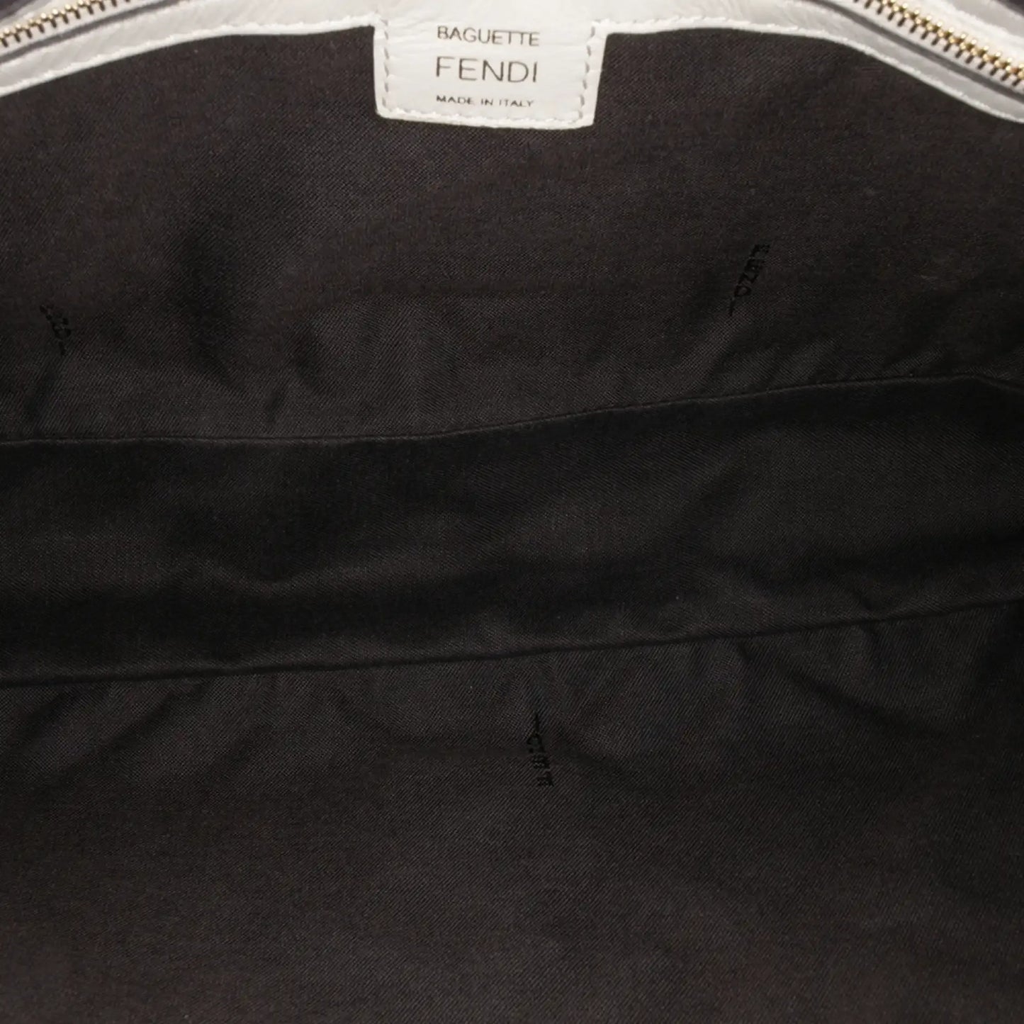 Fendi Large Zucca Embossed Leather Baguette Satchel