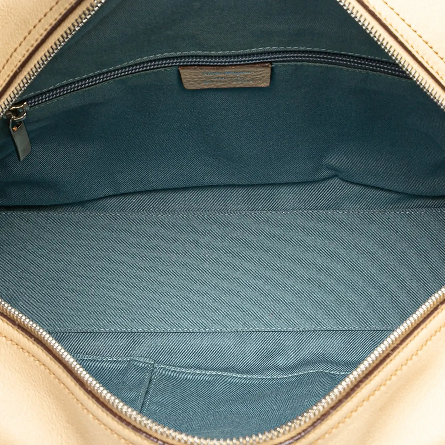 Ferragamo Leather Gancini Pleated Handbag