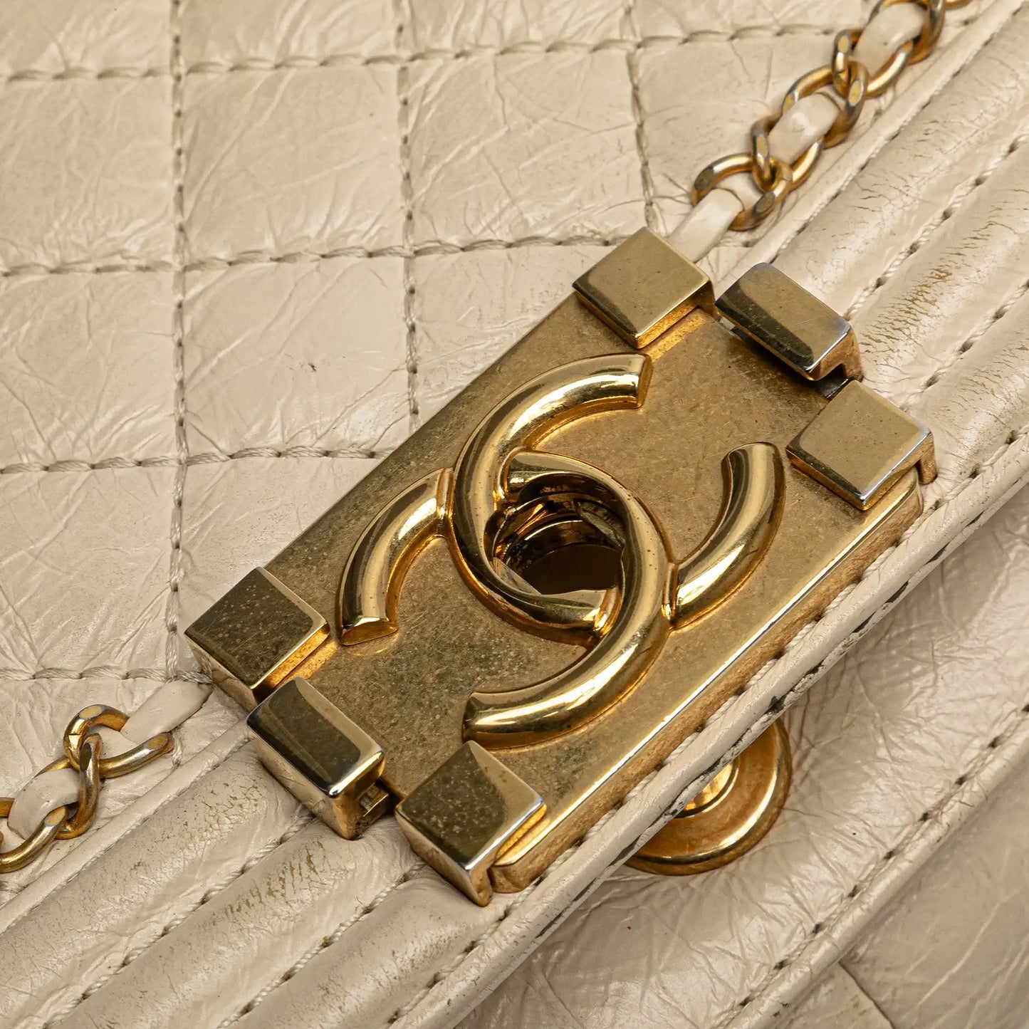 Chanel Old Medium Quilted Aged Calfskin Jacket Boy Flap