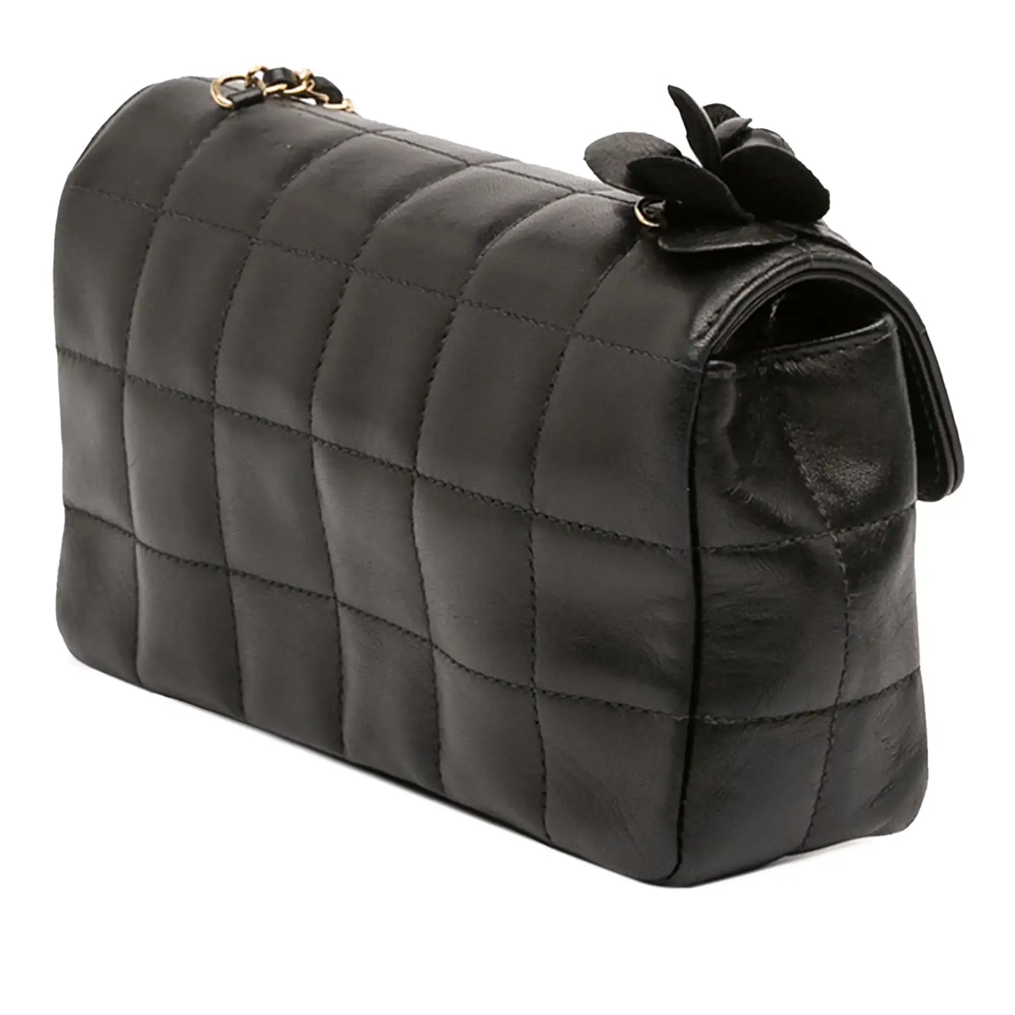 Chanel Mini Lambskin Chocolate Bar Camellia Flap