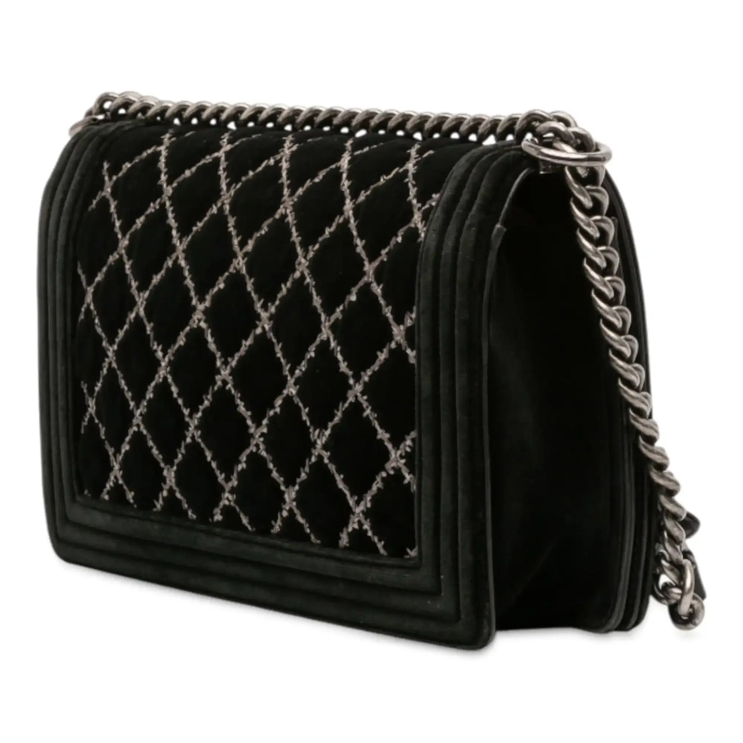 Chanel Medium Quilted Velvet Wild Stitch Boy Flap