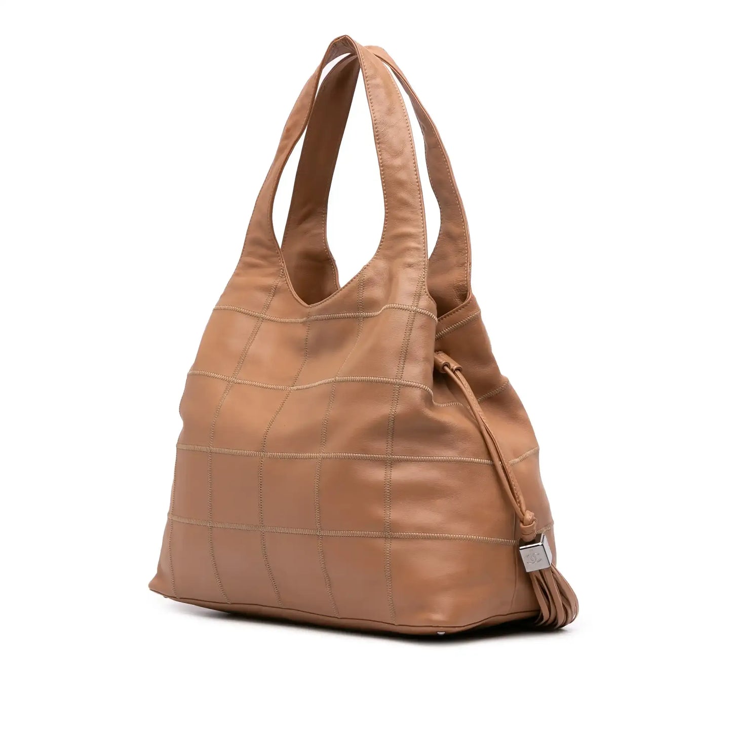 Chanel Calfskin Square Stitch Tassel Hobo