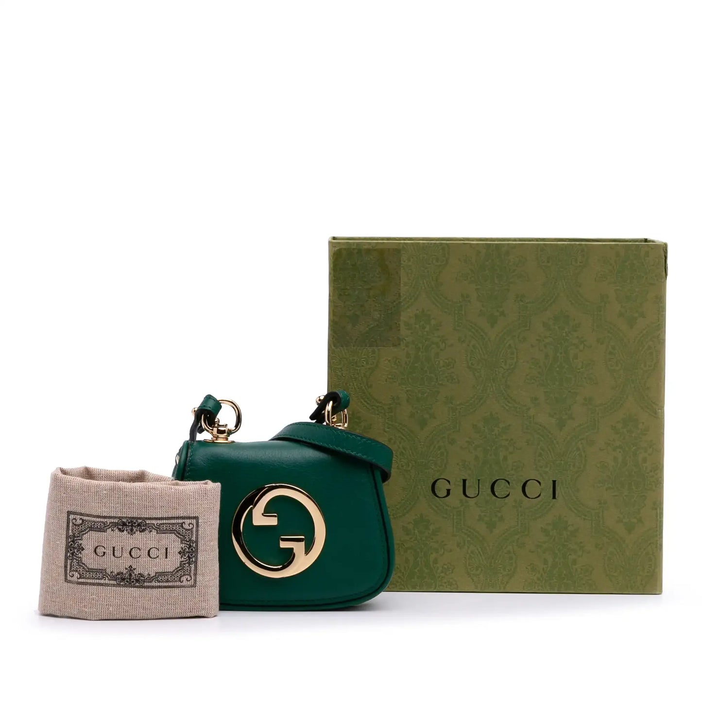 Gucci Textured Calfskin Blondie Card Case on Strap