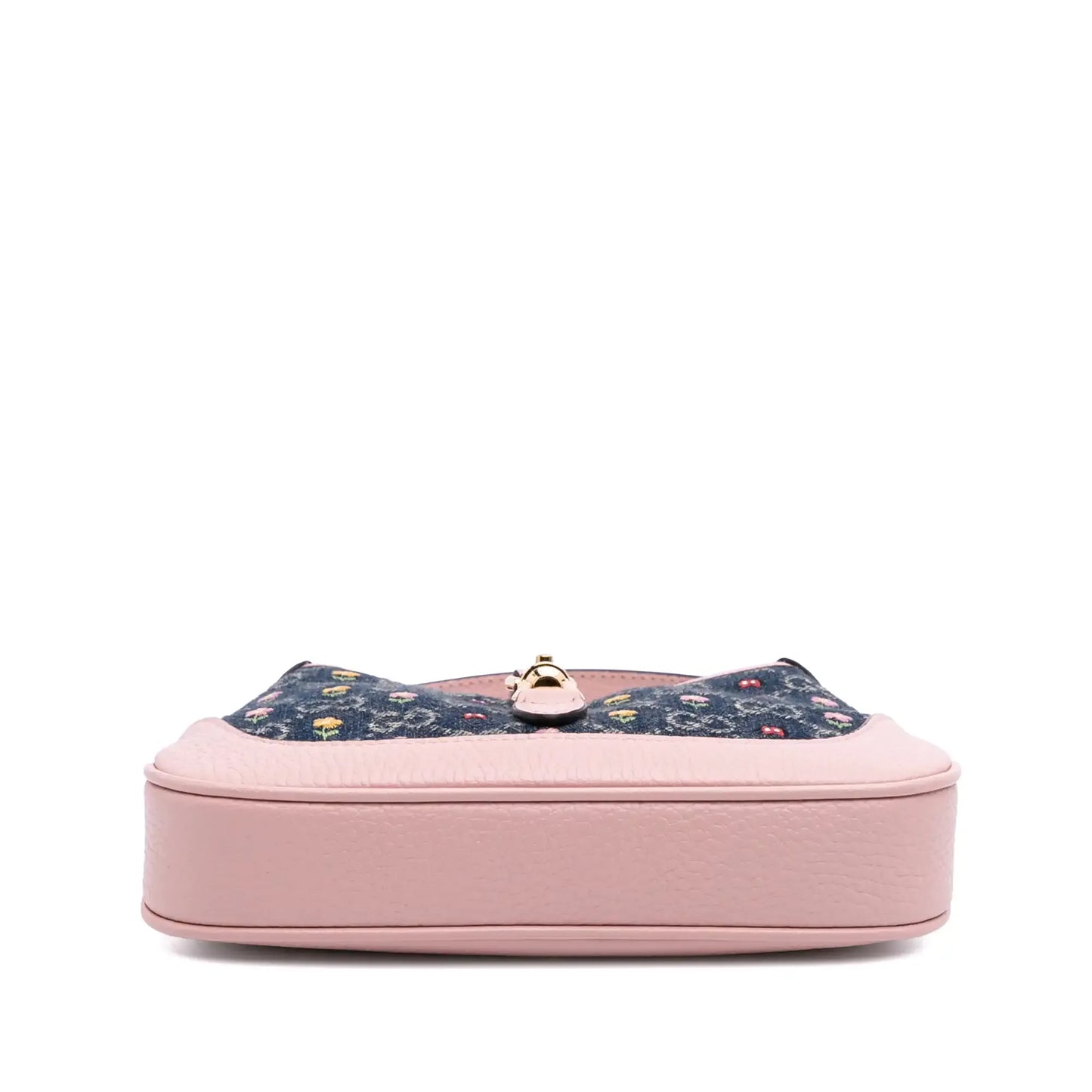 Gucci Limited Edition Mini GG Embroidered Denim Floral Jackie 1961 Crossbody