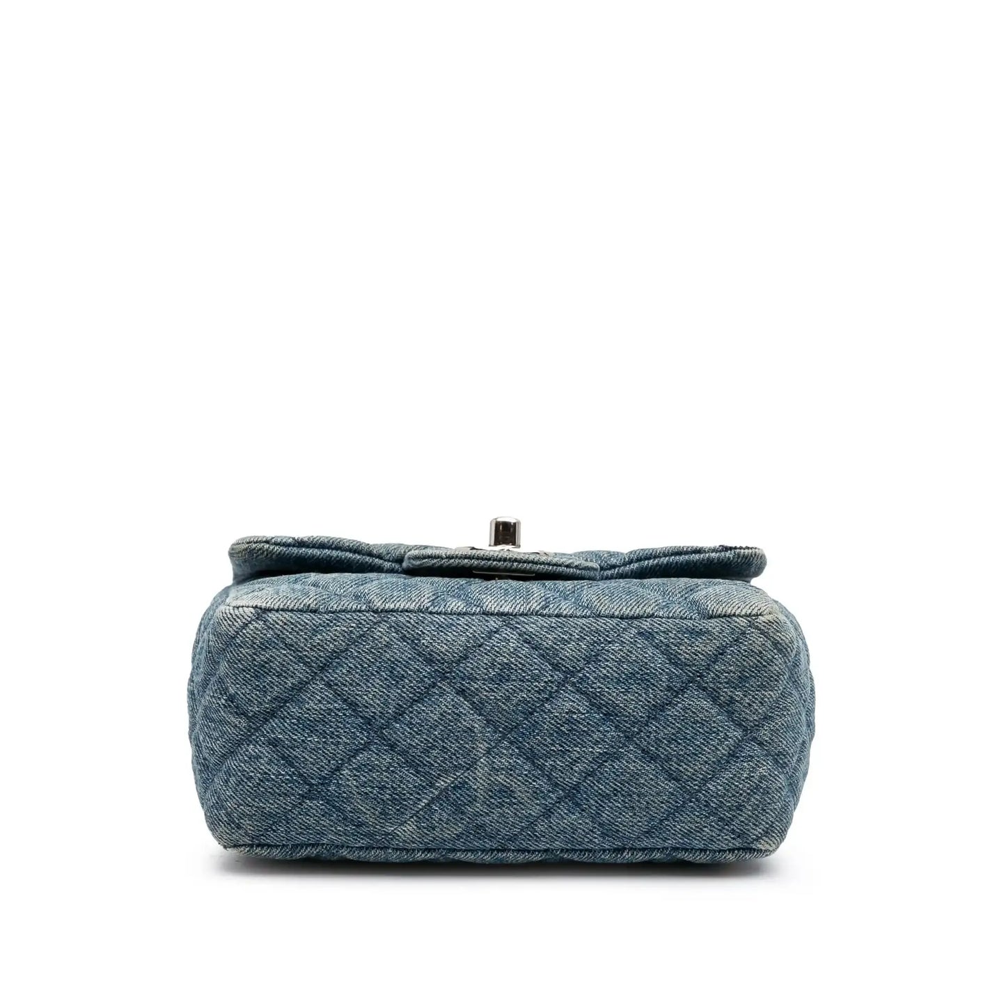 Chanel Mini Square CC Quilted Denim Single Flap