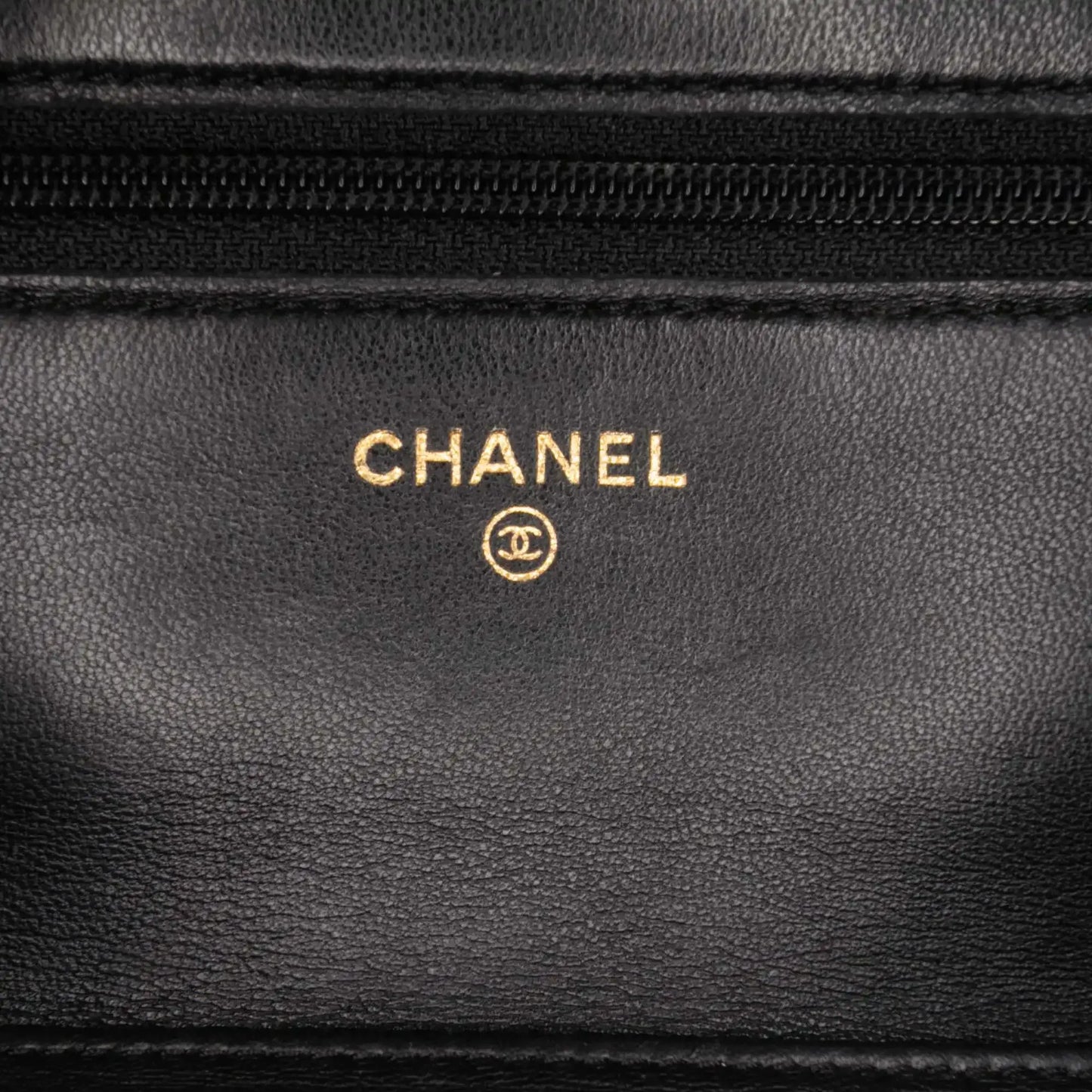 Chanel Lambskin Camellia Embossed Wallet On Chain