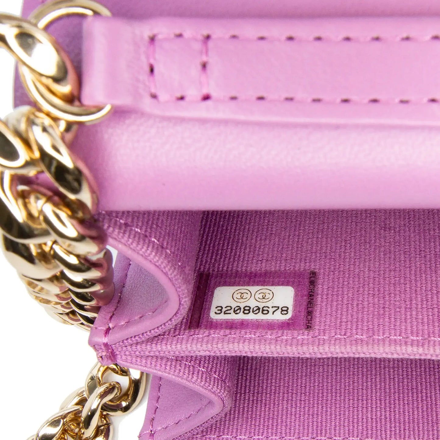 Chanel CC Quilted Lambskin Coco Card Holder on Chain