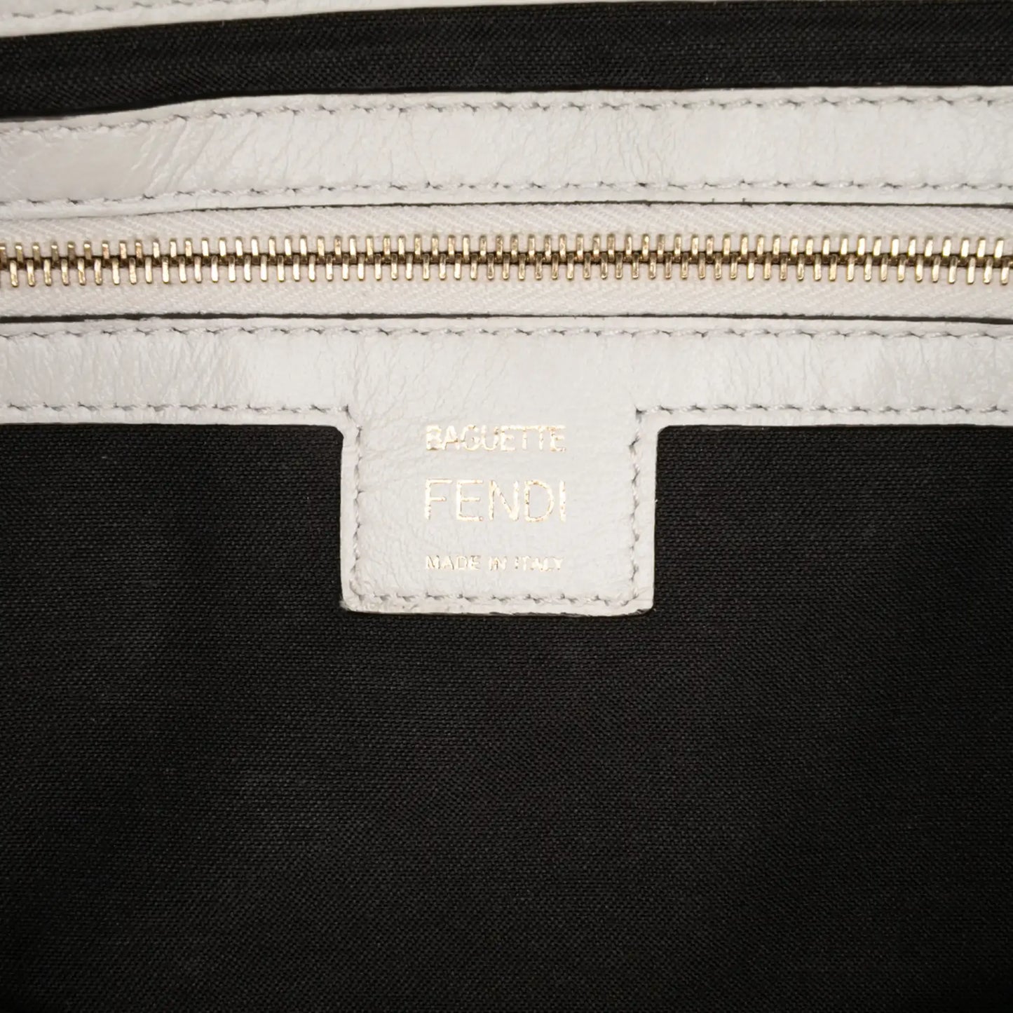 Fendi Large Zucca Embossed Leather Baguette Satchel
