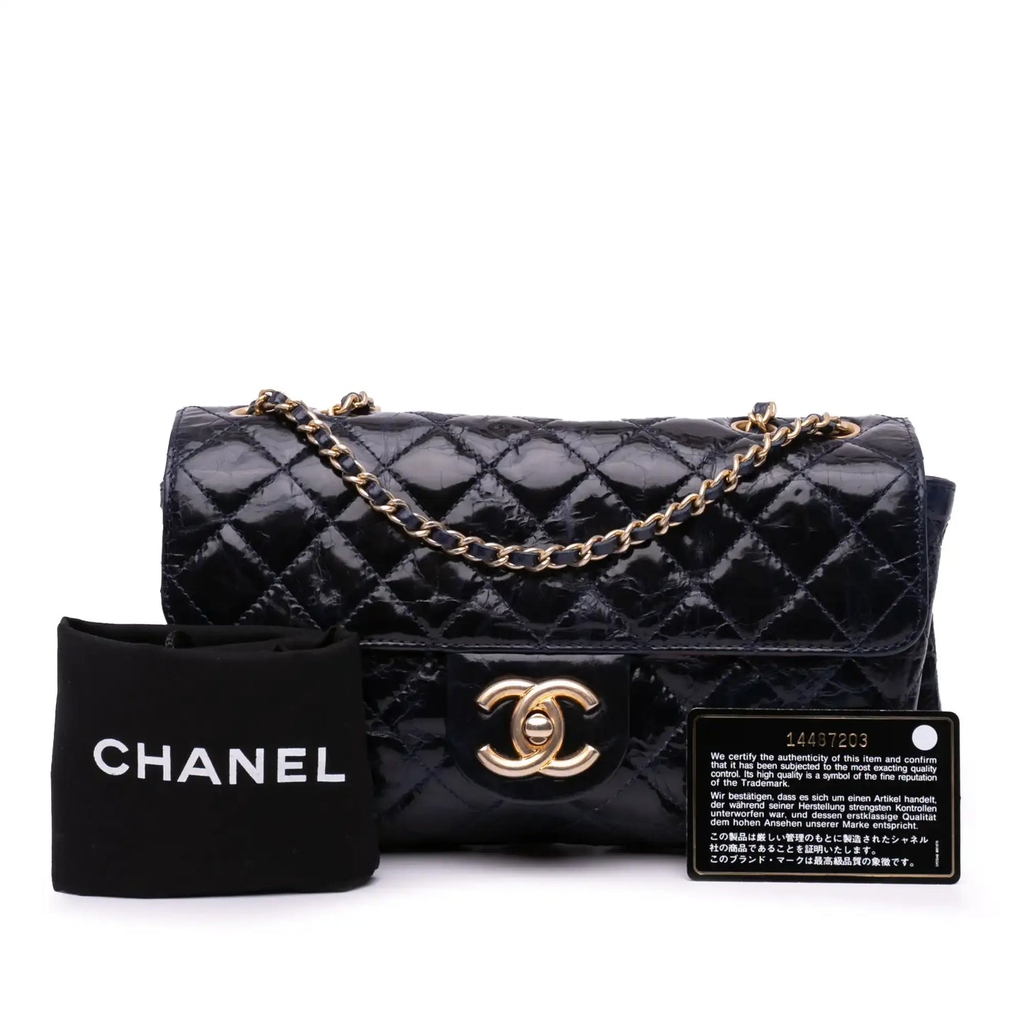 Chanel CC Crackled Glazed Calfskin Accordion Flap
