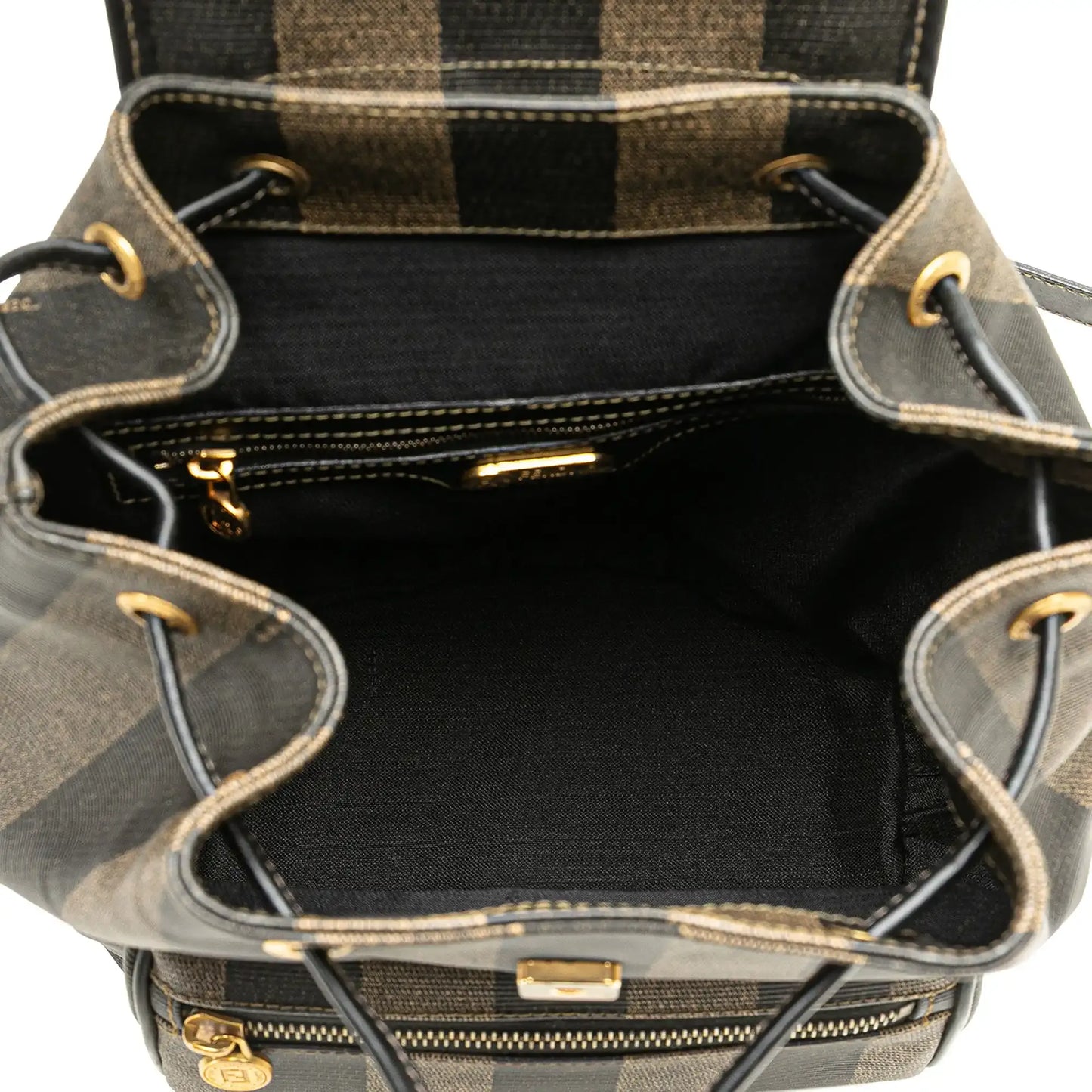 Fendi Pequin Coated Canvas Drawstring Backpack