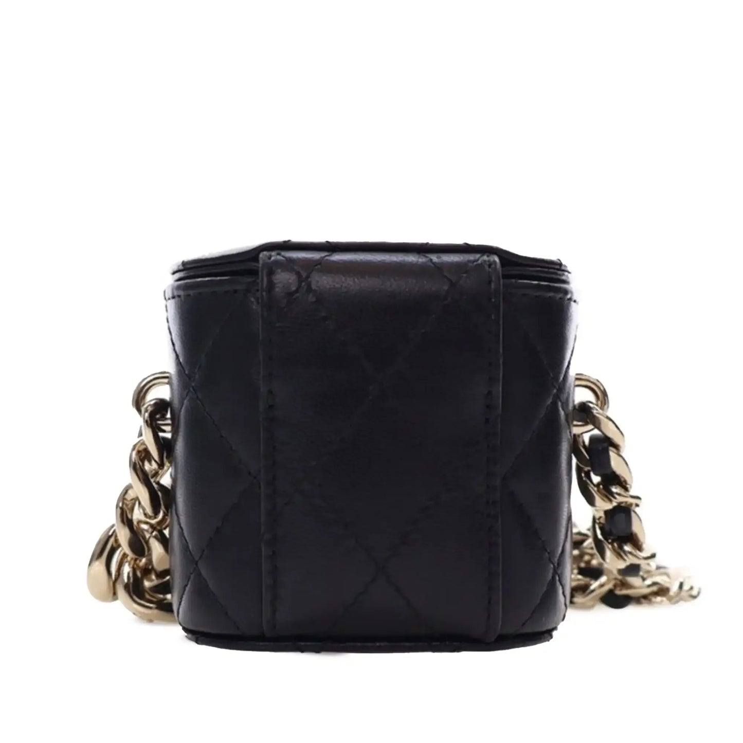 Chanel Mini Quilted Lambskin Resin Elegant Chain Tubular Vanity Case