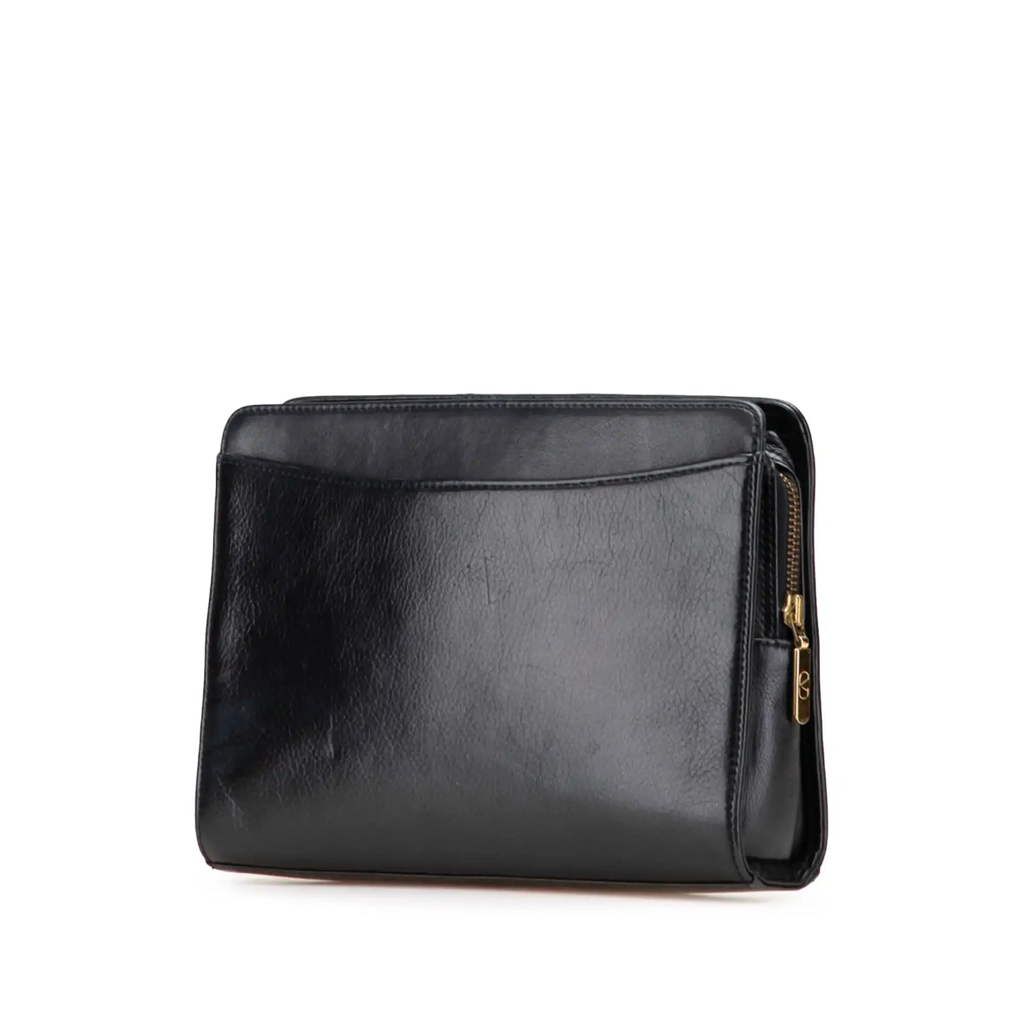 Valentino Quilted and Studded Leather V Clutch