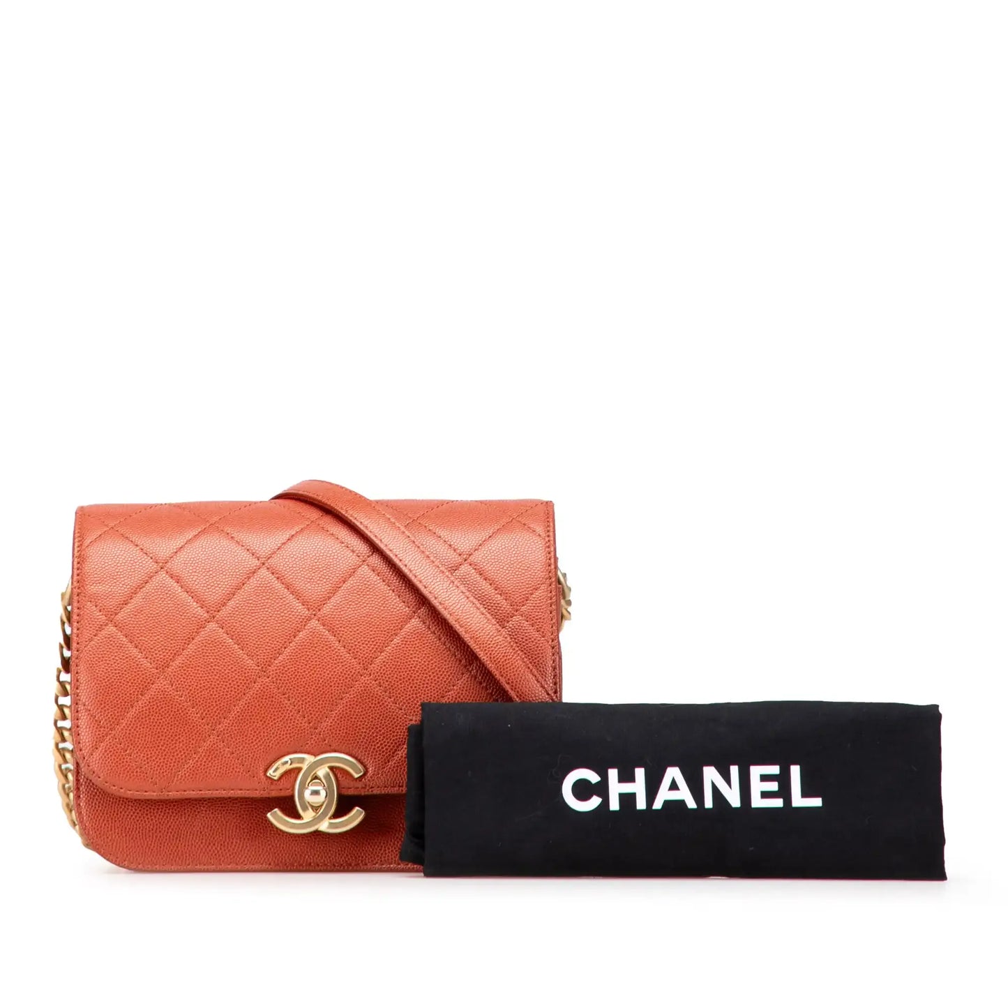 Chanel Mini CC Quilted Caviar Messenger Single Flap