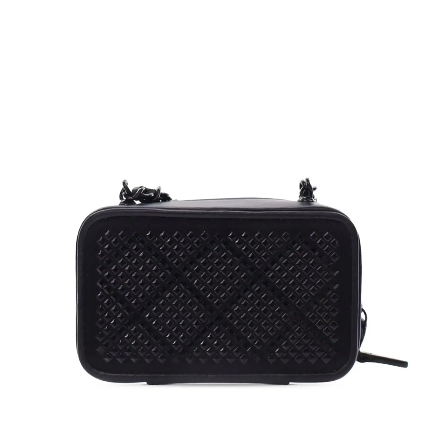 Chanel Lambskin Satin Strass Studded Clutch with Chain