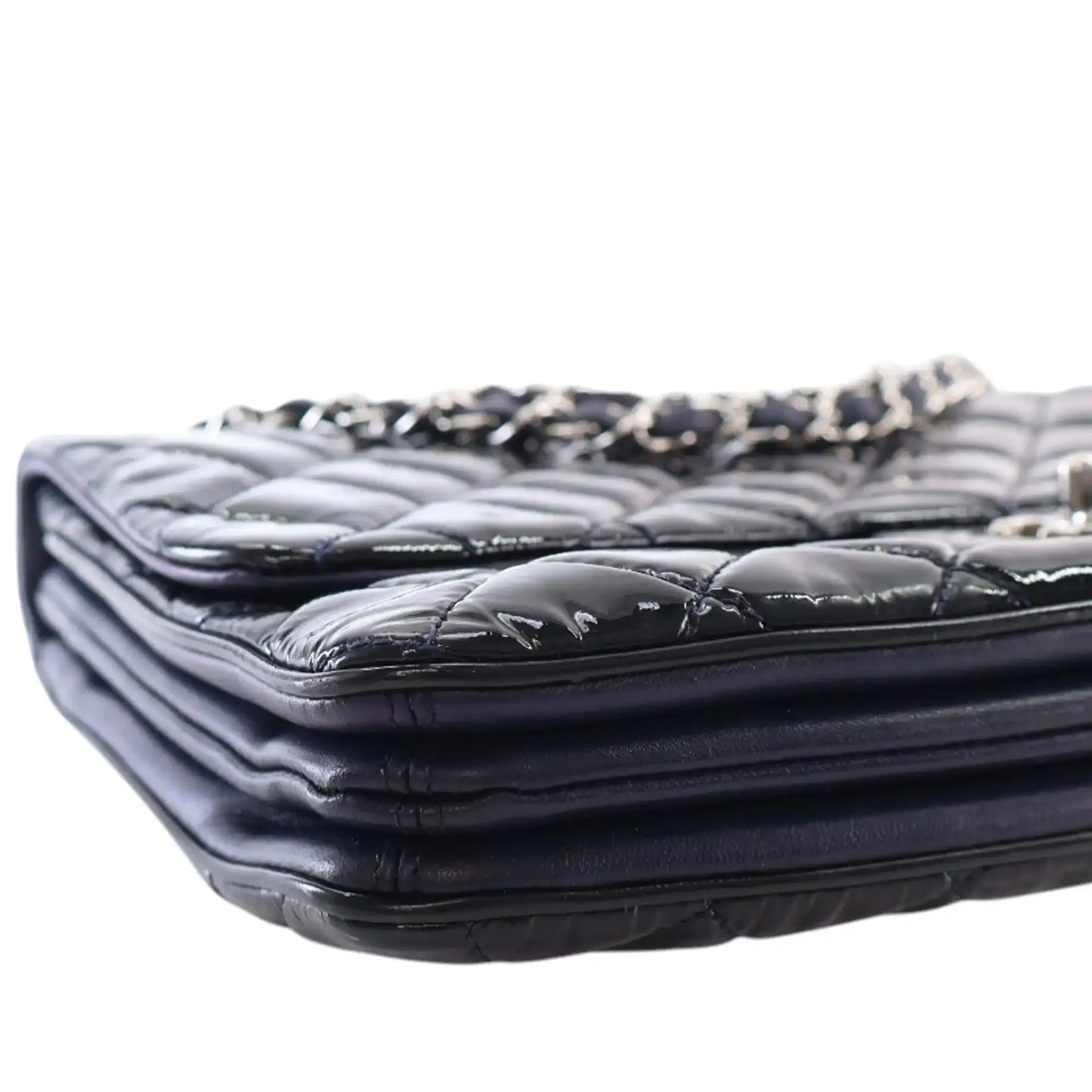 Chanel Jumbo Quilted Patent 3 Compartment Flap
