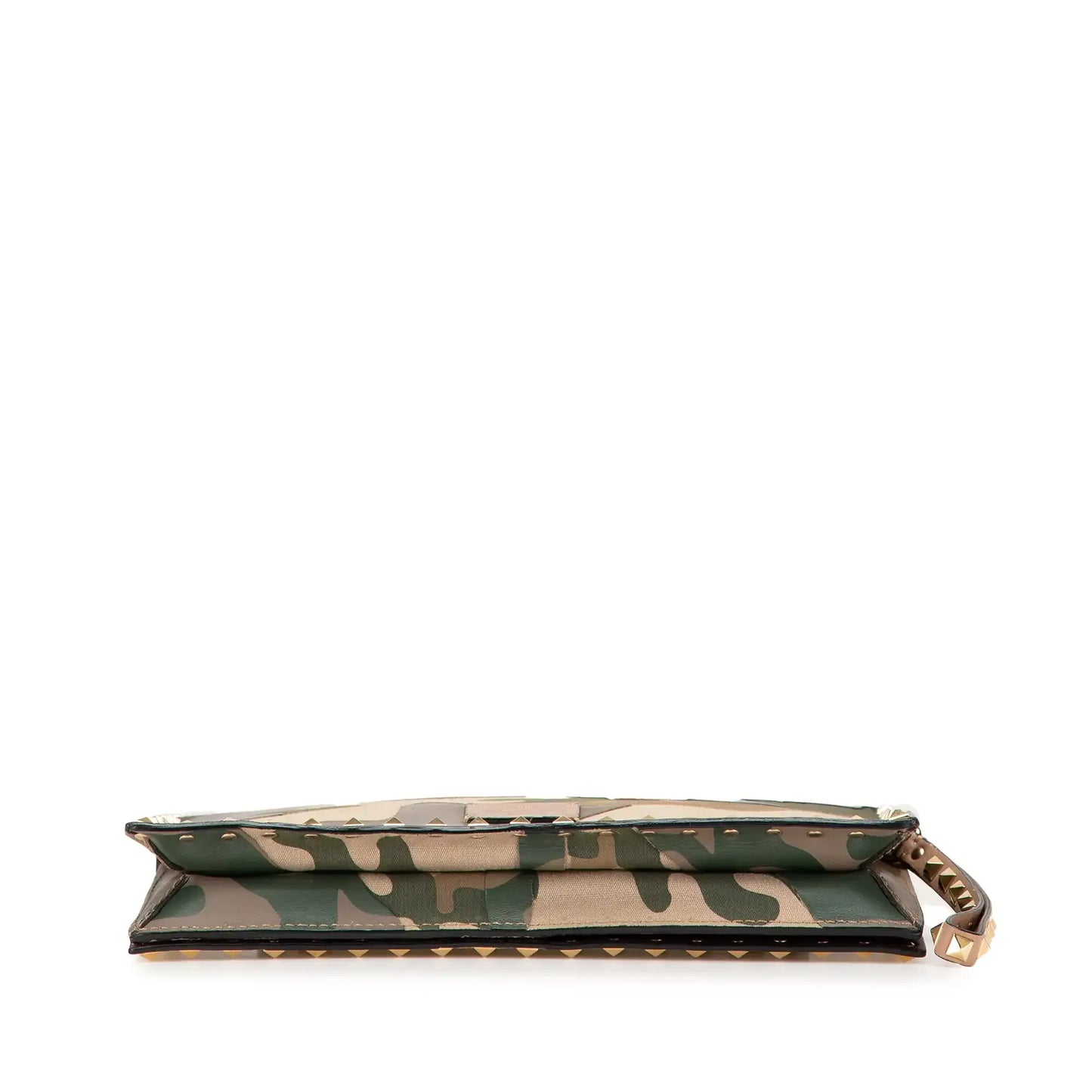 Valentino Canvas and Nappa Camouflage Rockstud Wristlet Clutch
