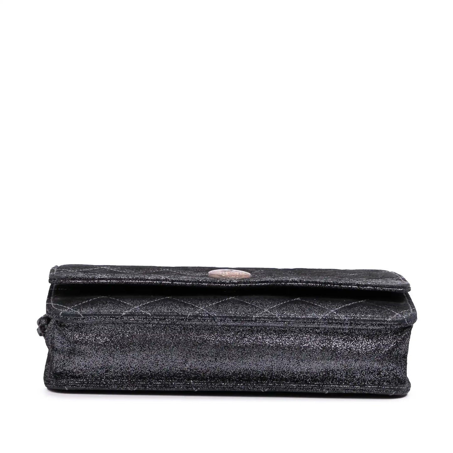 Chanel Quilted Iridescent Lambskin Tartan Button Wallet On Chain