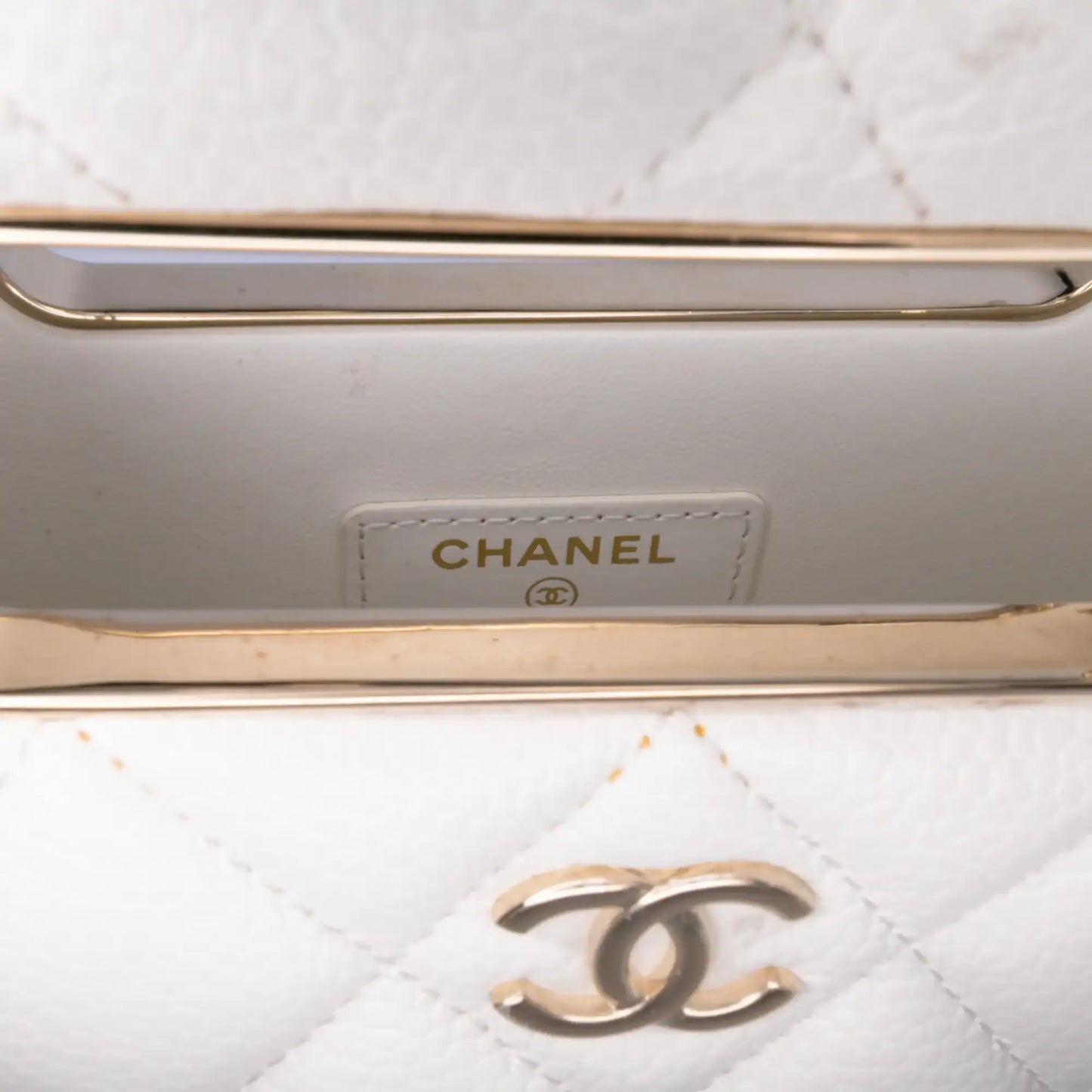 Chanel Mini Quilted Caviar Cut Out Evening Tote