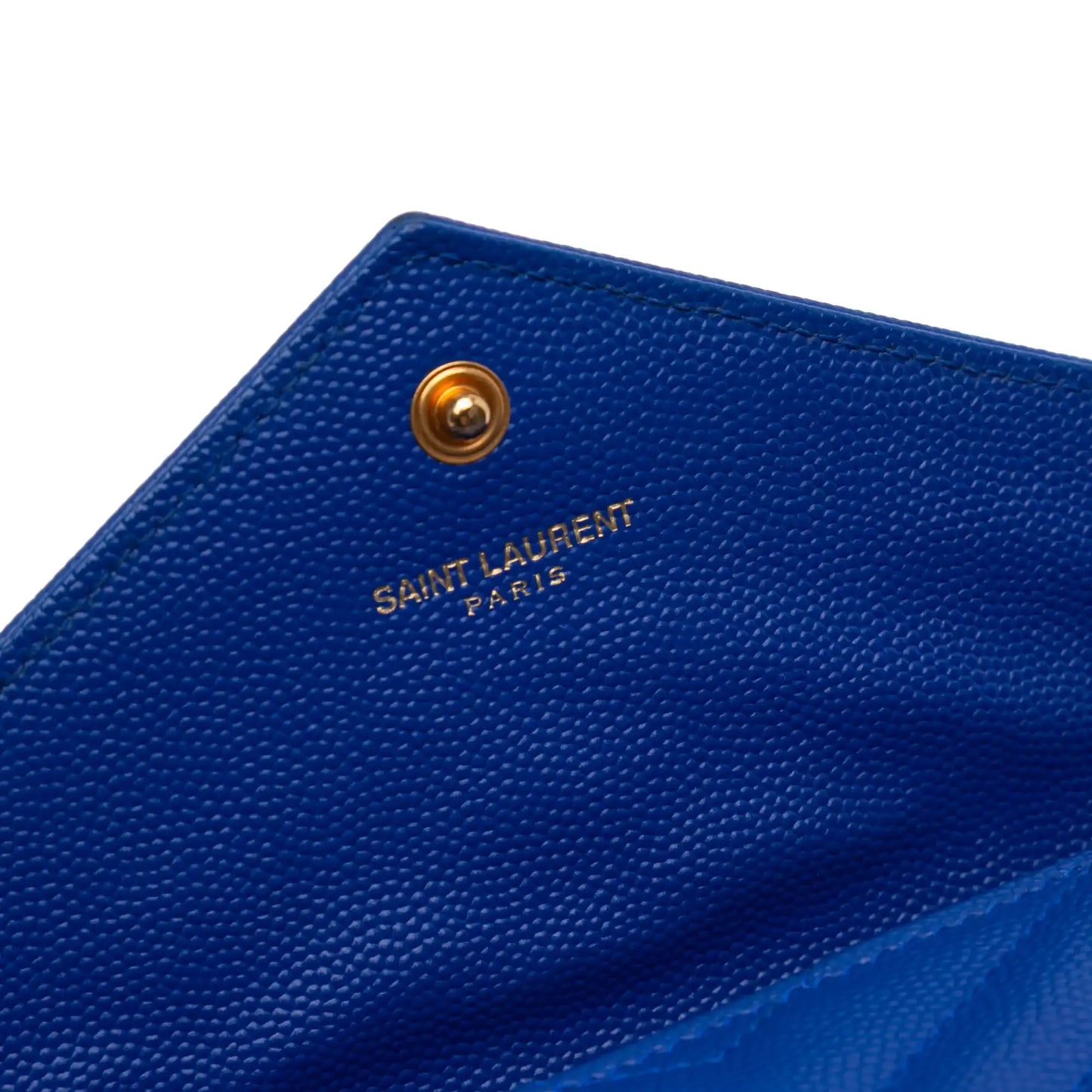 Saint Laurent Grain De Poudre Matelasse Chevron Monogram Flap Wallet