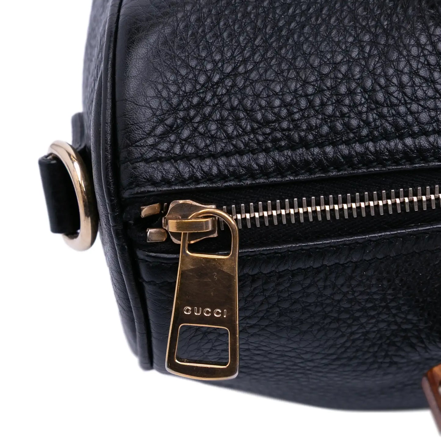 Gucci Medium Calfskin Bamboo Shopper Boston Bag