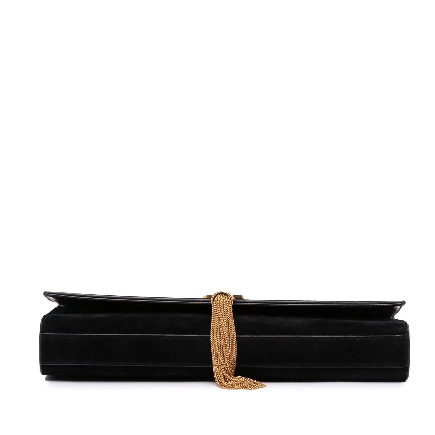 Saint Laurent Suede Classic Monogram Cassandre Tassel Clutch
