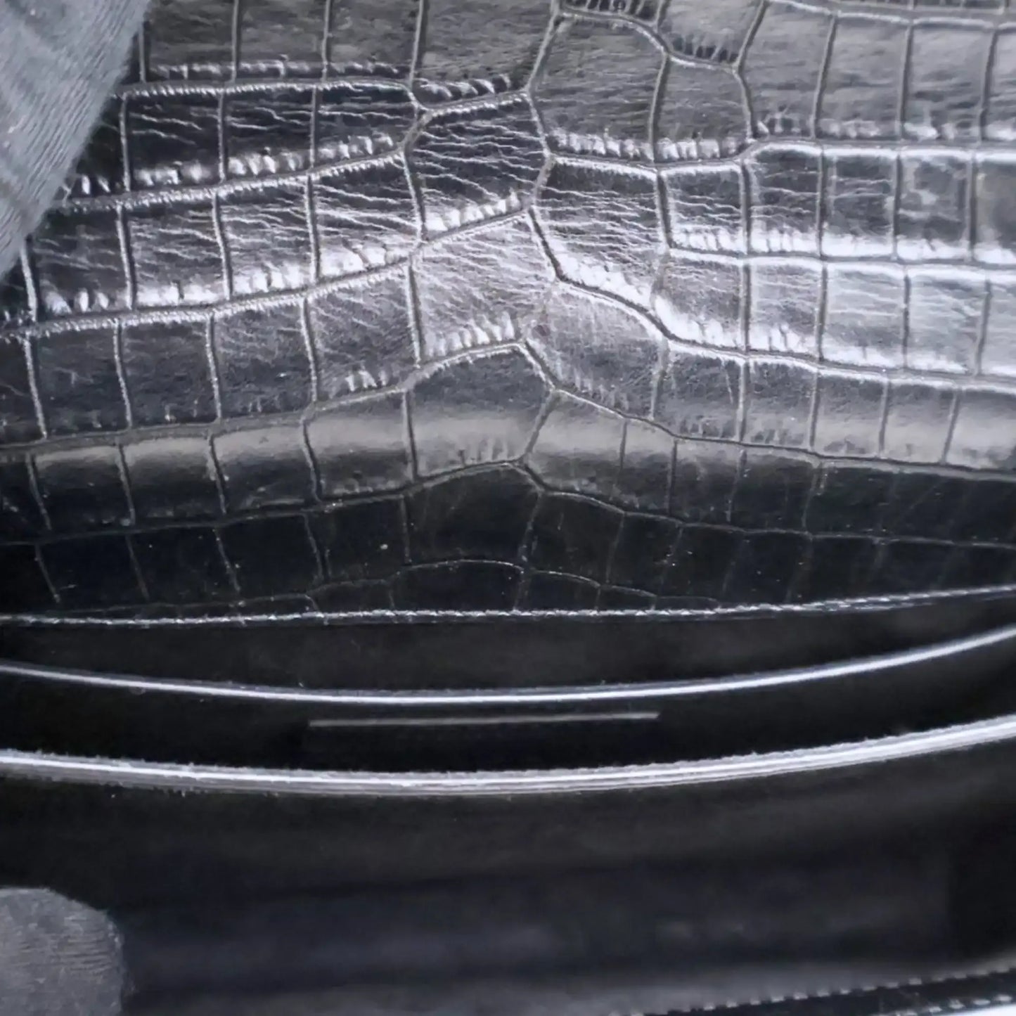 Saint Laurent Medium Croc Embossed Calfskin Sunset Flap Crossbody