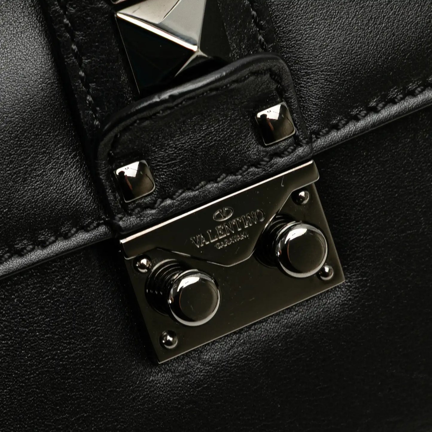 Valentino Small Leather Rockstud Glam Lock Crossbody