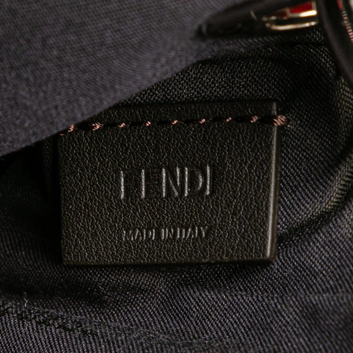 Fendi Zucca Leather and Raffia Triplette Clutch