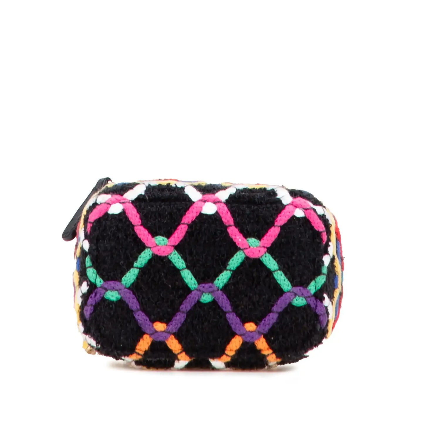 Chanel Mini Multicolor Tweed CC Pearl Crush Vanity Case with Chain