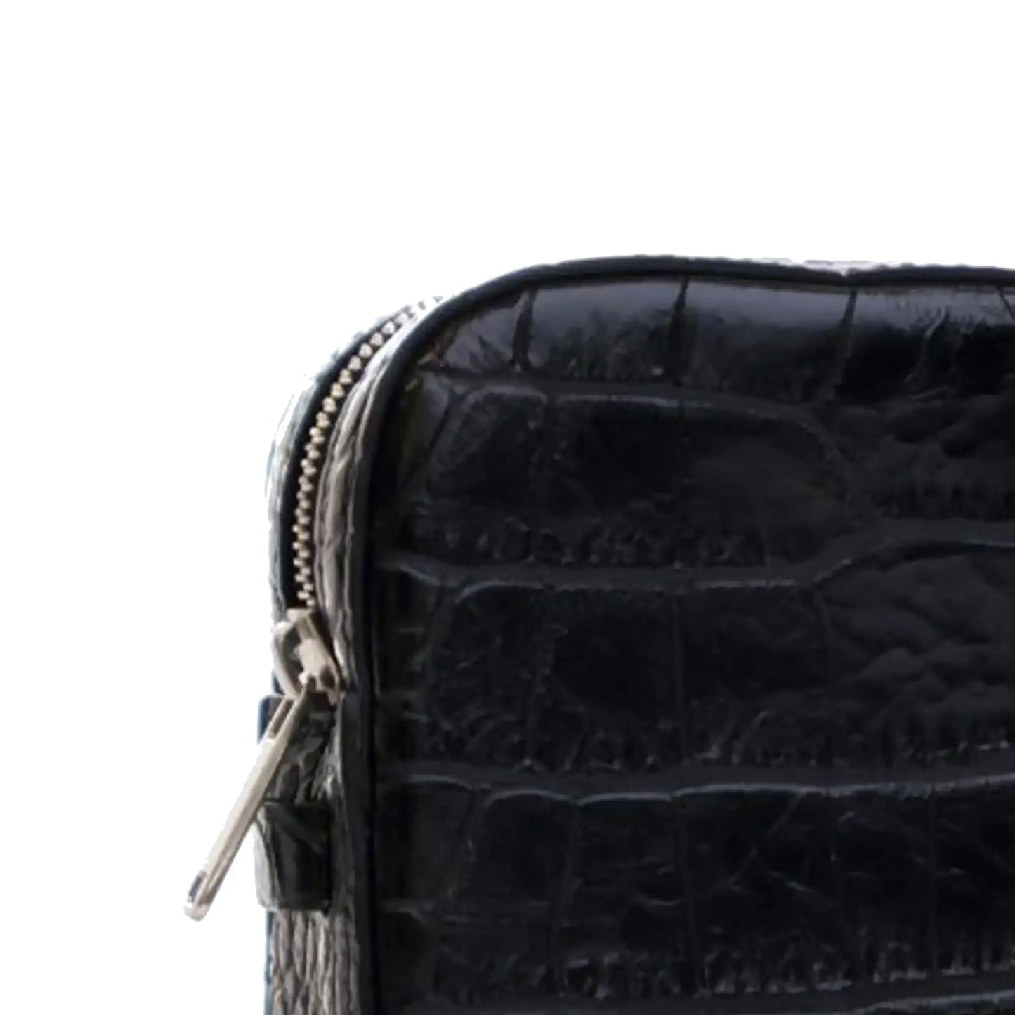 Celine Croc Embossed Leather Horizontal Phone Pouch Crossbody