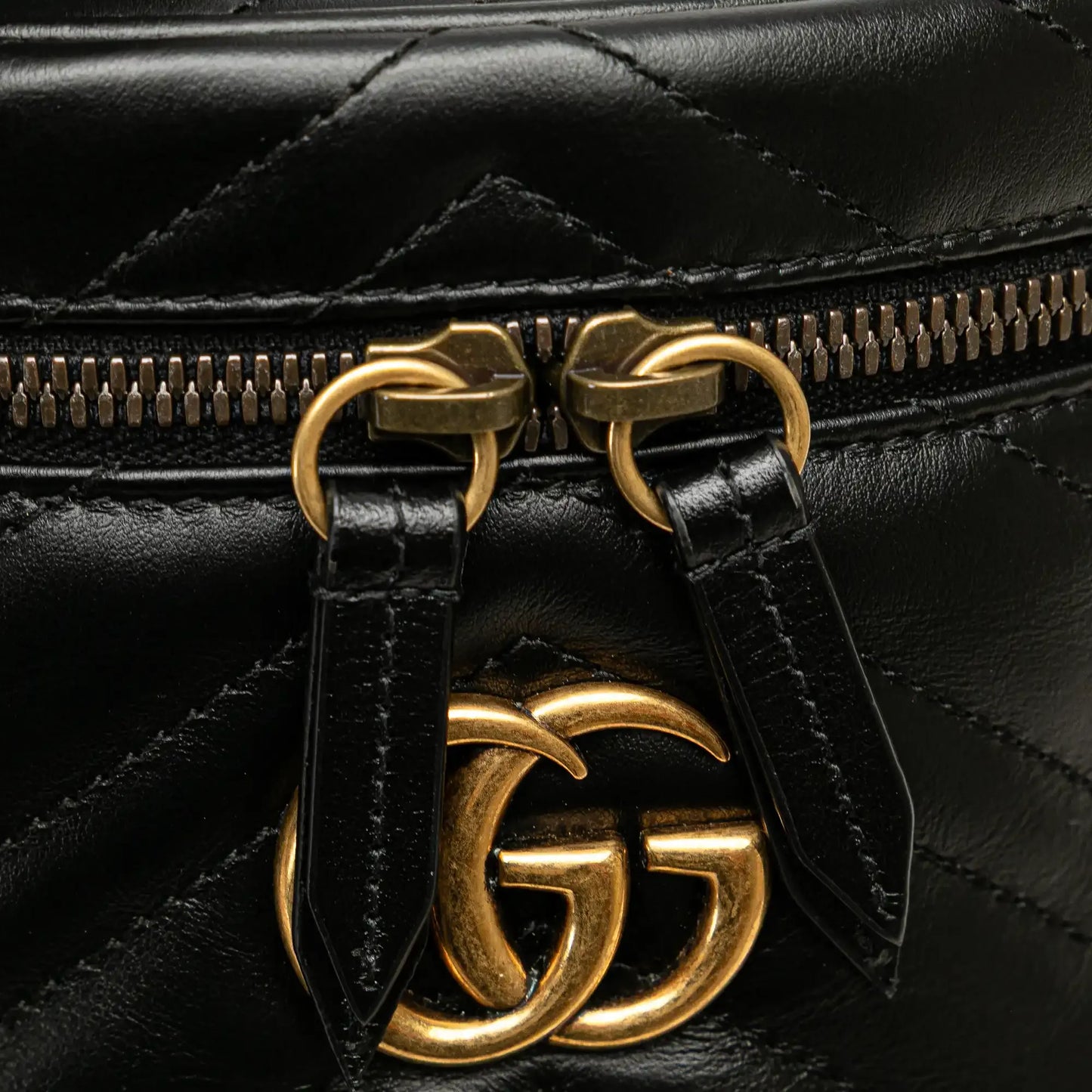 Gucci Mini GG Marmont Round Leather Vanity Bag