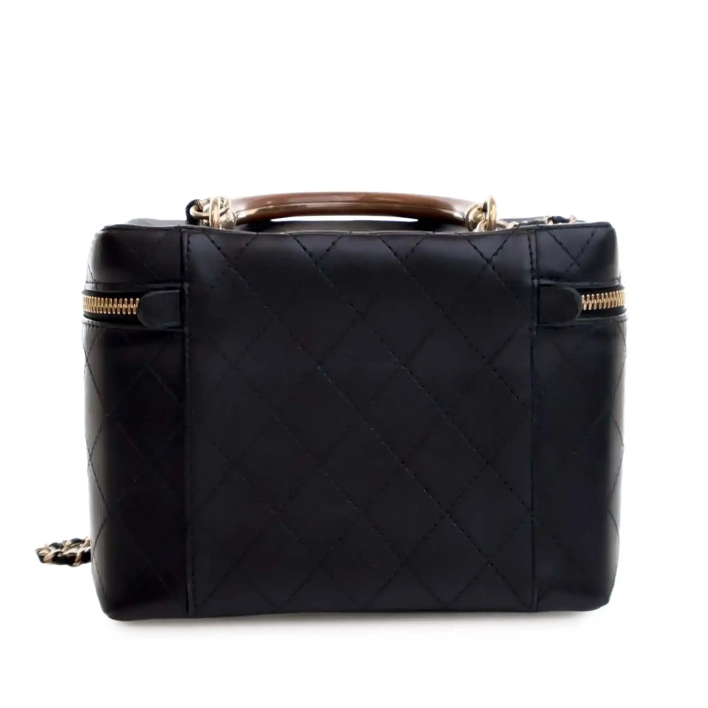 Chanel Large Quilted Lambskin Knock On Wood Vanity Case