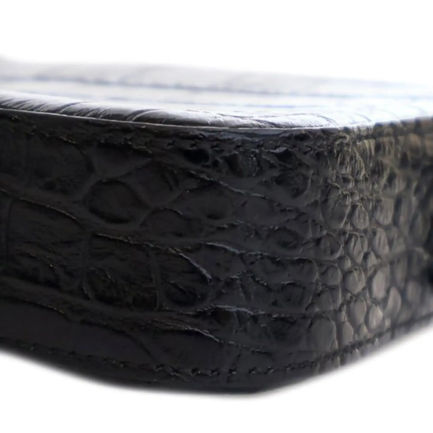 Celine Croc Embossed Leather Horizontal Phone Pouch Crossbody
