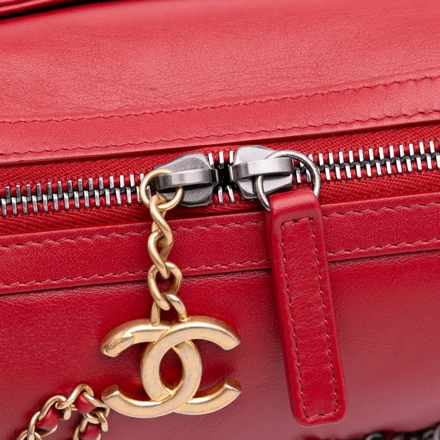 Chanel Calfskin Signature Chain 20s Bowling Bag