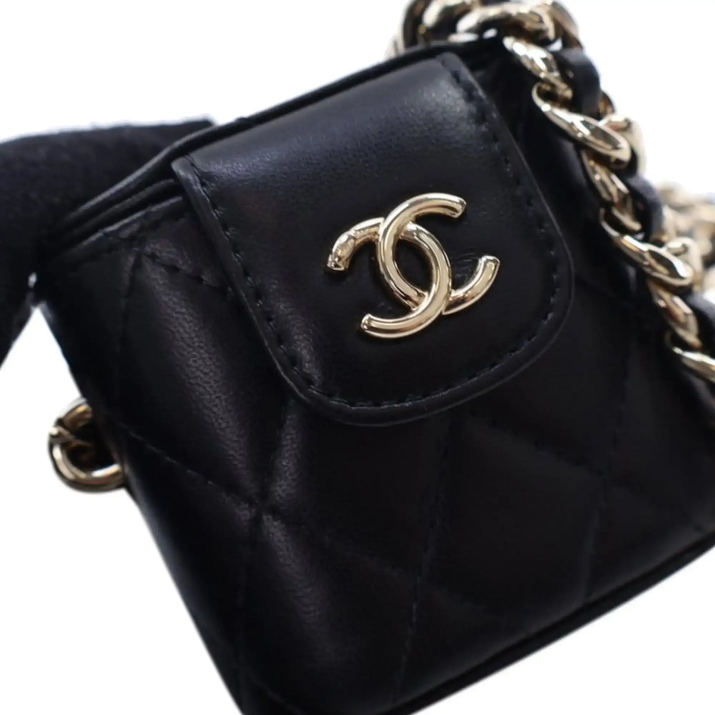 Chanel Mini Quilted Lambskin Resin Elegant Chain Tubular Vanity Case
